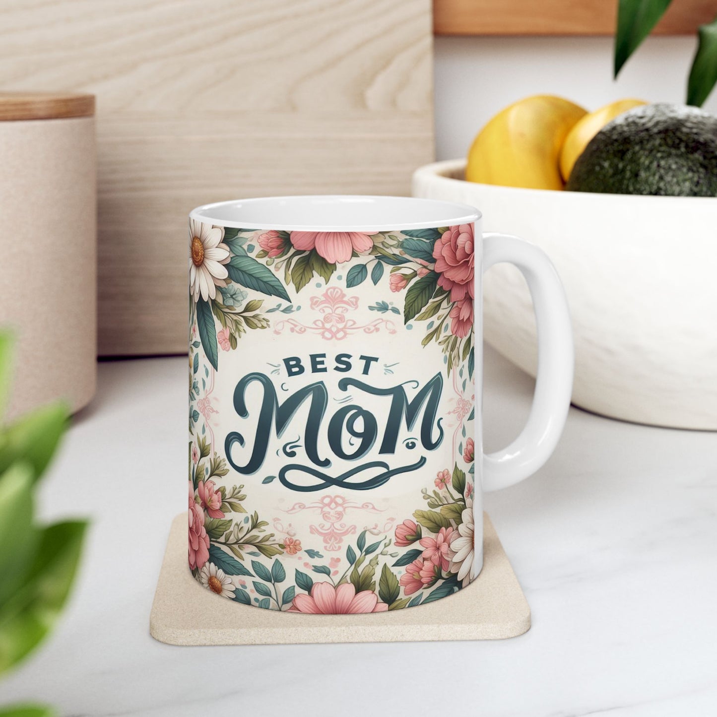 Floral Mom Ceramic Mug - Perfect Gift for Mother's Day & Birthdays