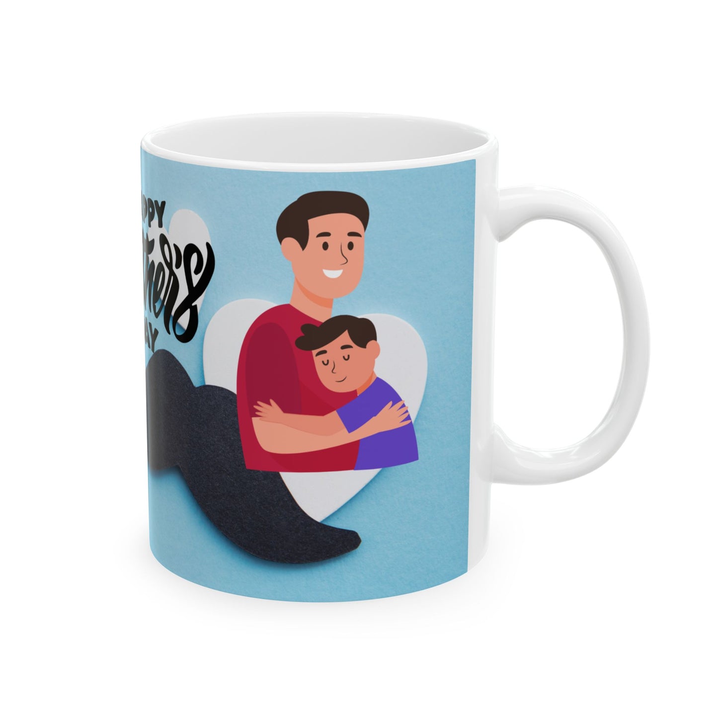 Happy Father's Day Ceramic Mug - Unique Floral Design for Dad