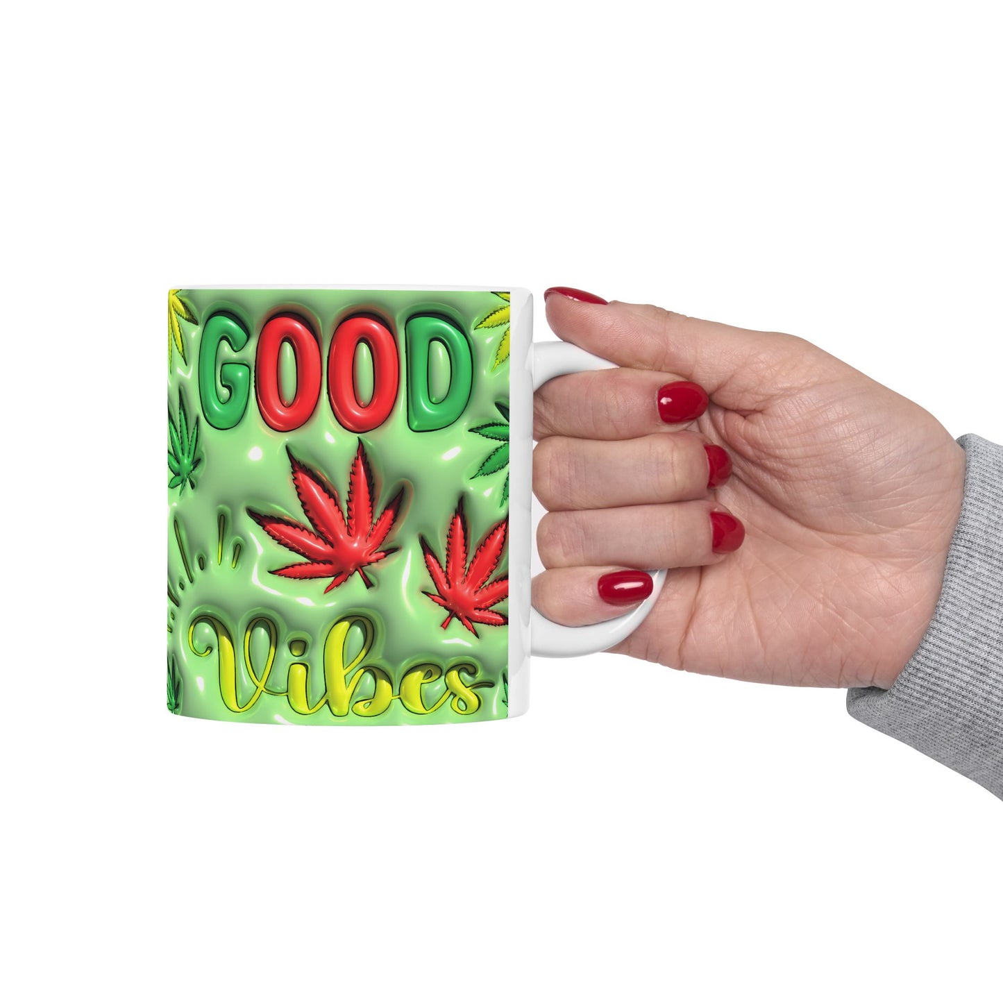 Good Vibes Ceramic Mug - 11oz Perfect for Cannabis Enthusiasts
