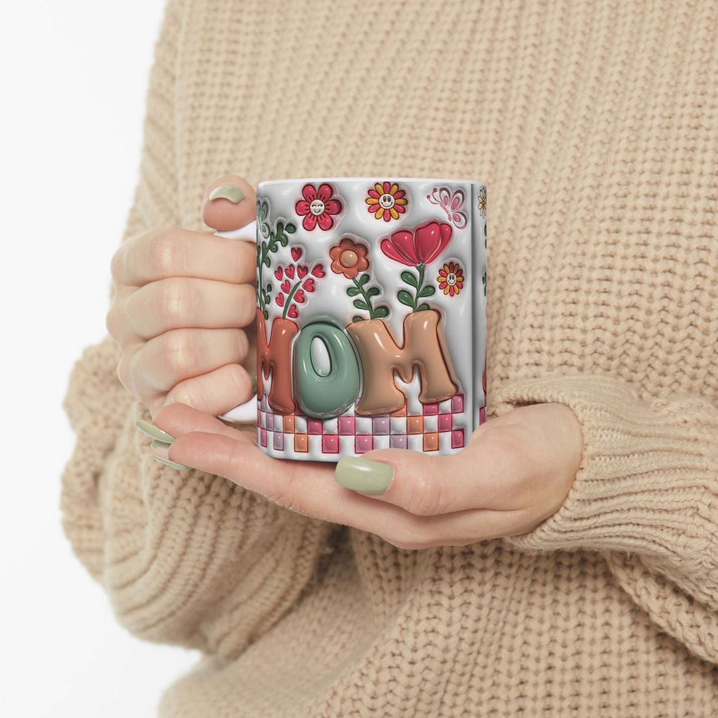 Personalized Floral Initial Ceramic Mug - Perfect Gift for Moms
