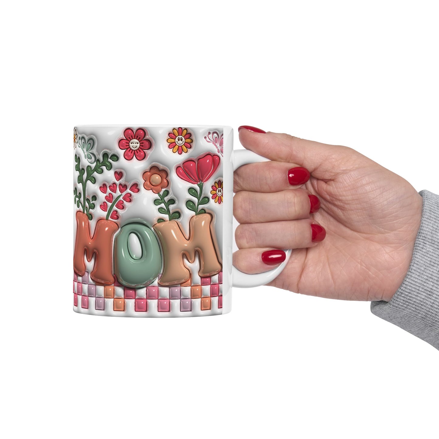 Personalized Floral Initial Ceramic Mug - Perfect Gift for Moms