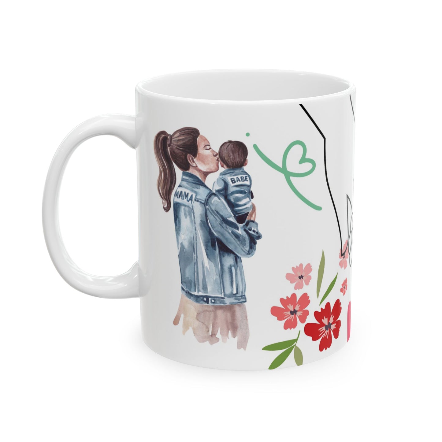 Happy Mother's Day Ceramic Mug - Cute Floral Design for Moms
