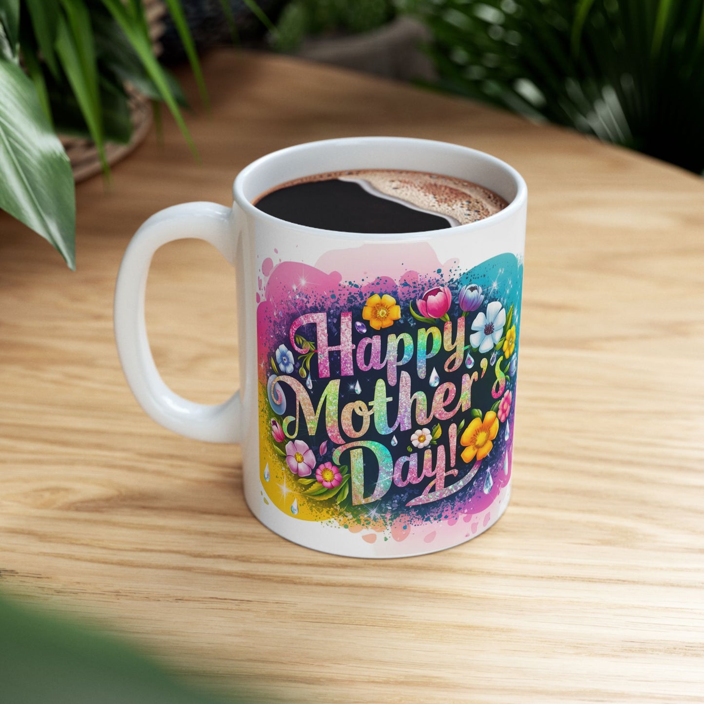 Happy Mother's Day Floral Ceramic Mug - Perfect Gift for Moms