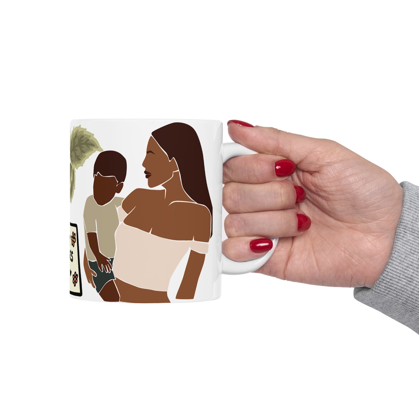 Happy Mother's Day Floral Ceramic Mug - Perfect Gift for Mom