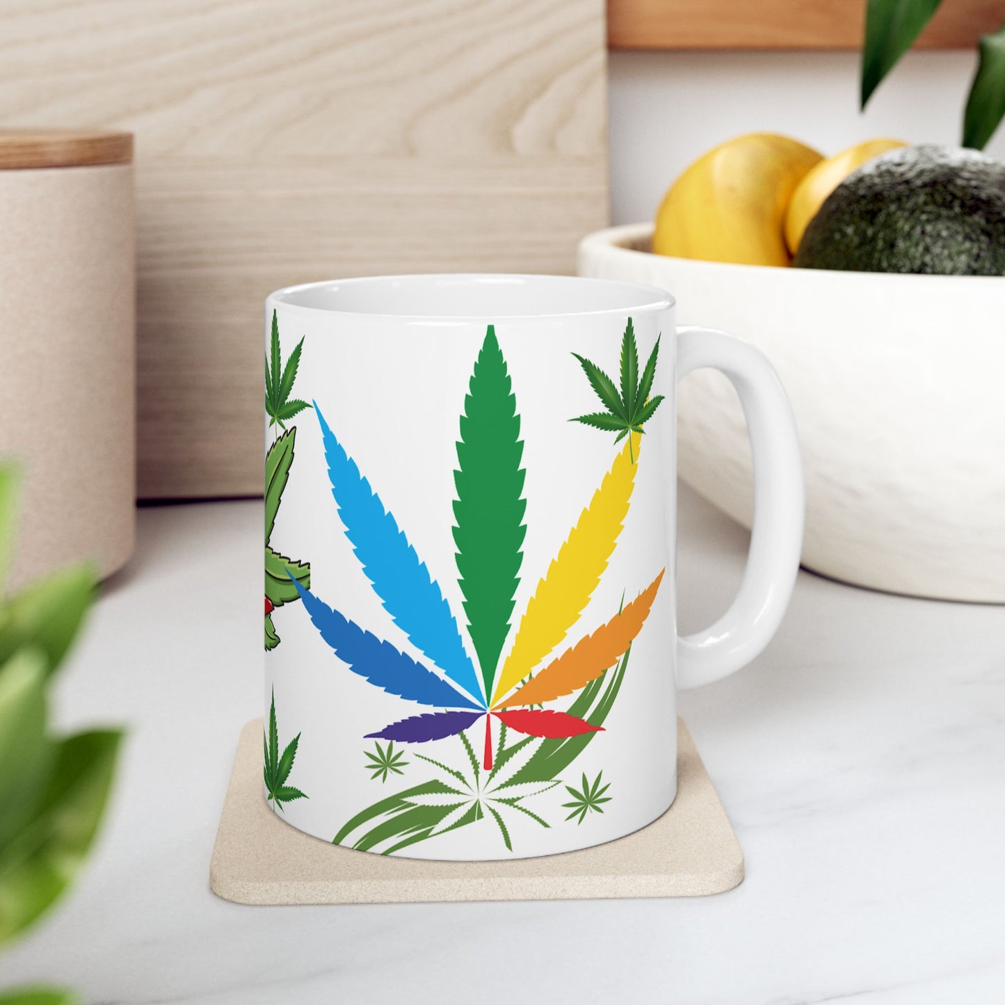 Funny Cannabis Leaf Mug - Music & Chill Vibes - 11oz