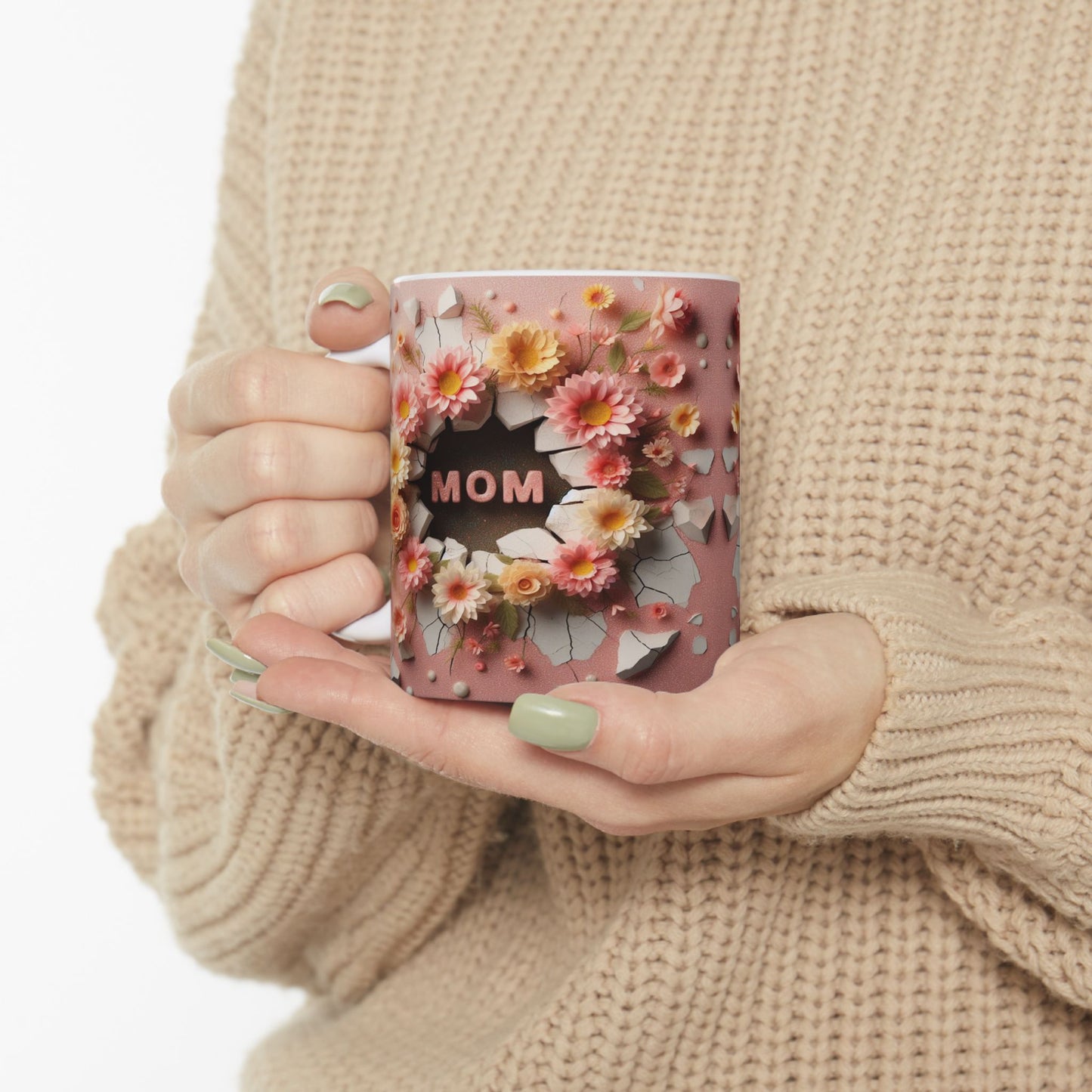 Floral Breakthrough Ceramic Mug - 11oz