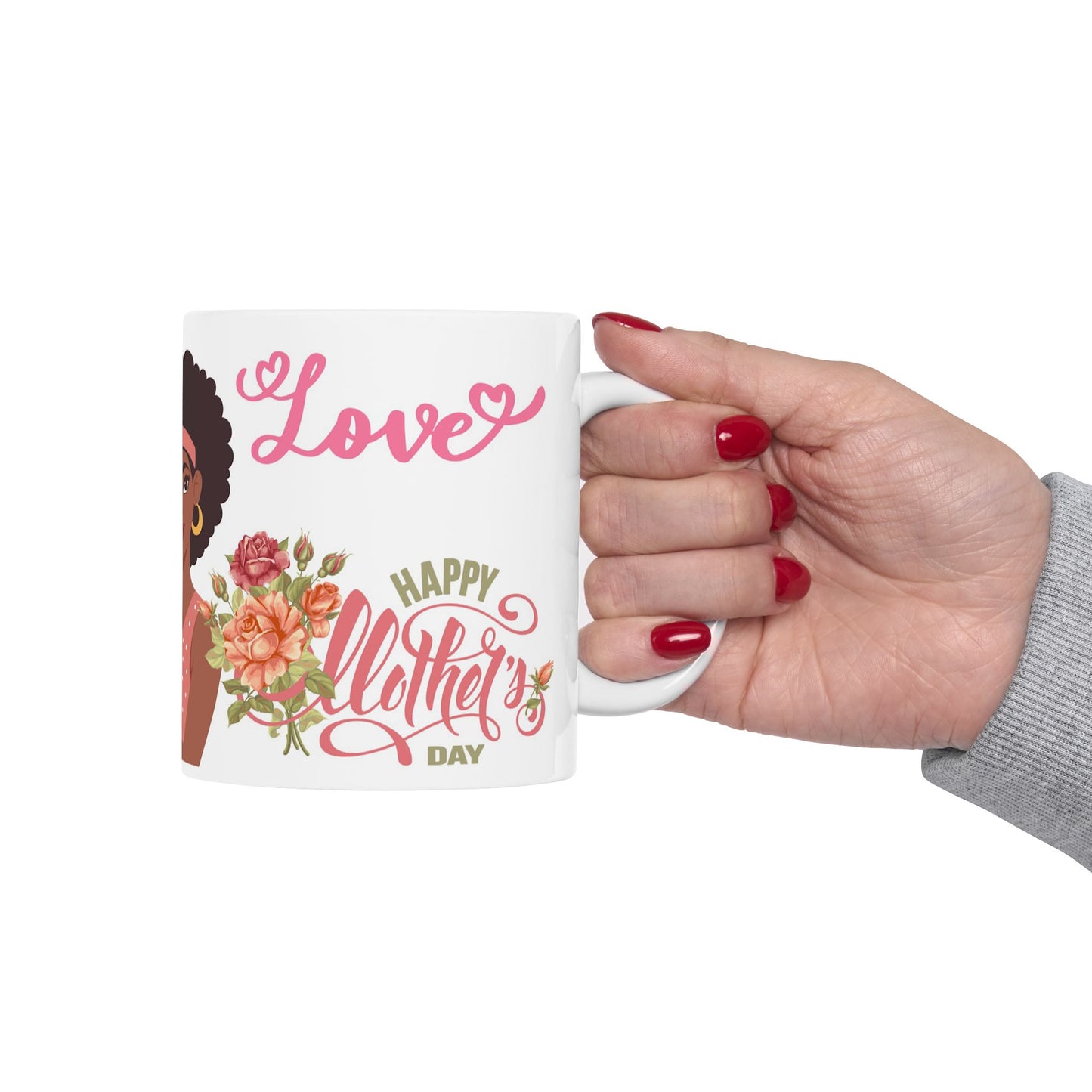 Happy Mother's Day Ceramic Mug with Floral Design