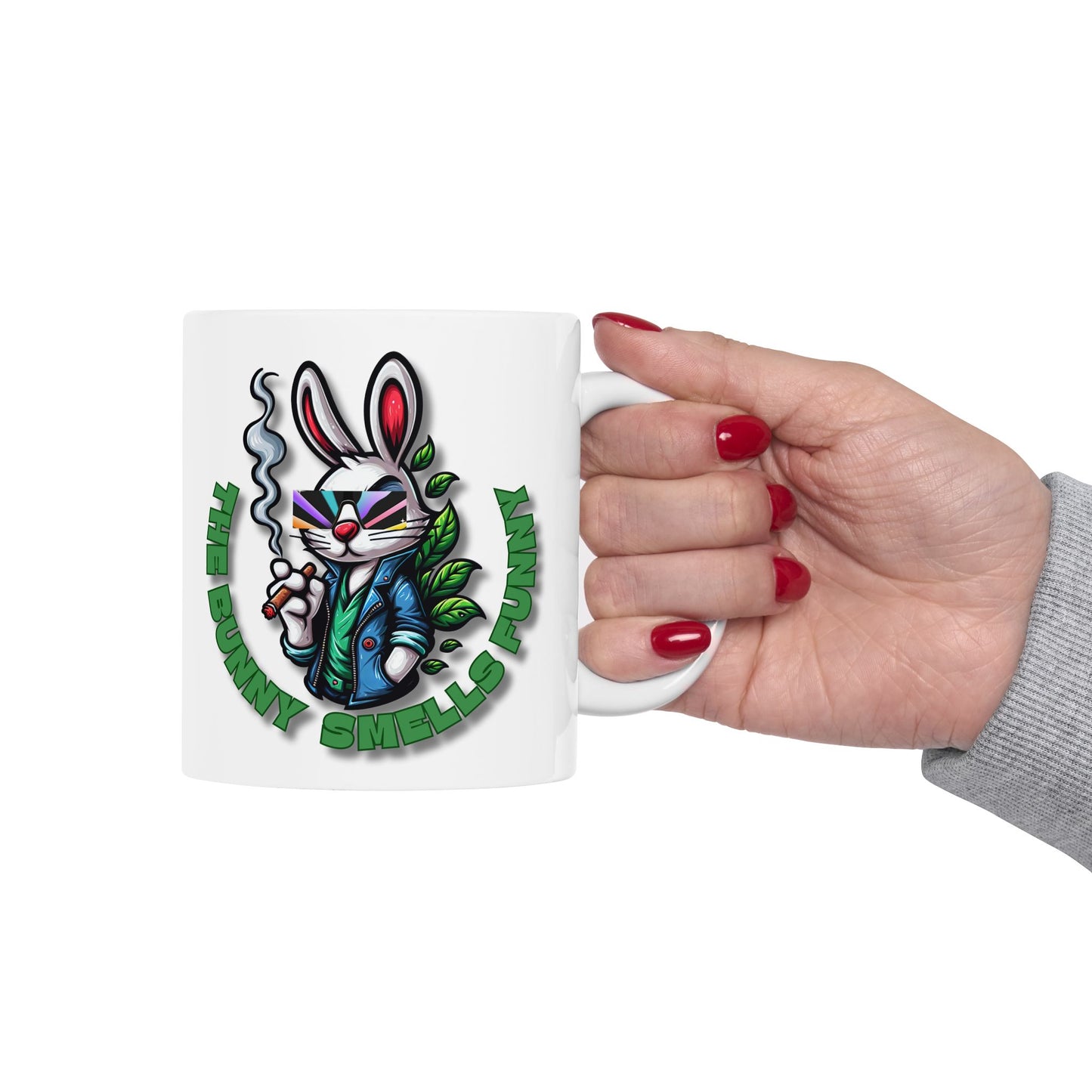 Funny Cartoon Bunny Ceramic Mug - Perfect for Coffee Lovers & Gag Gifts