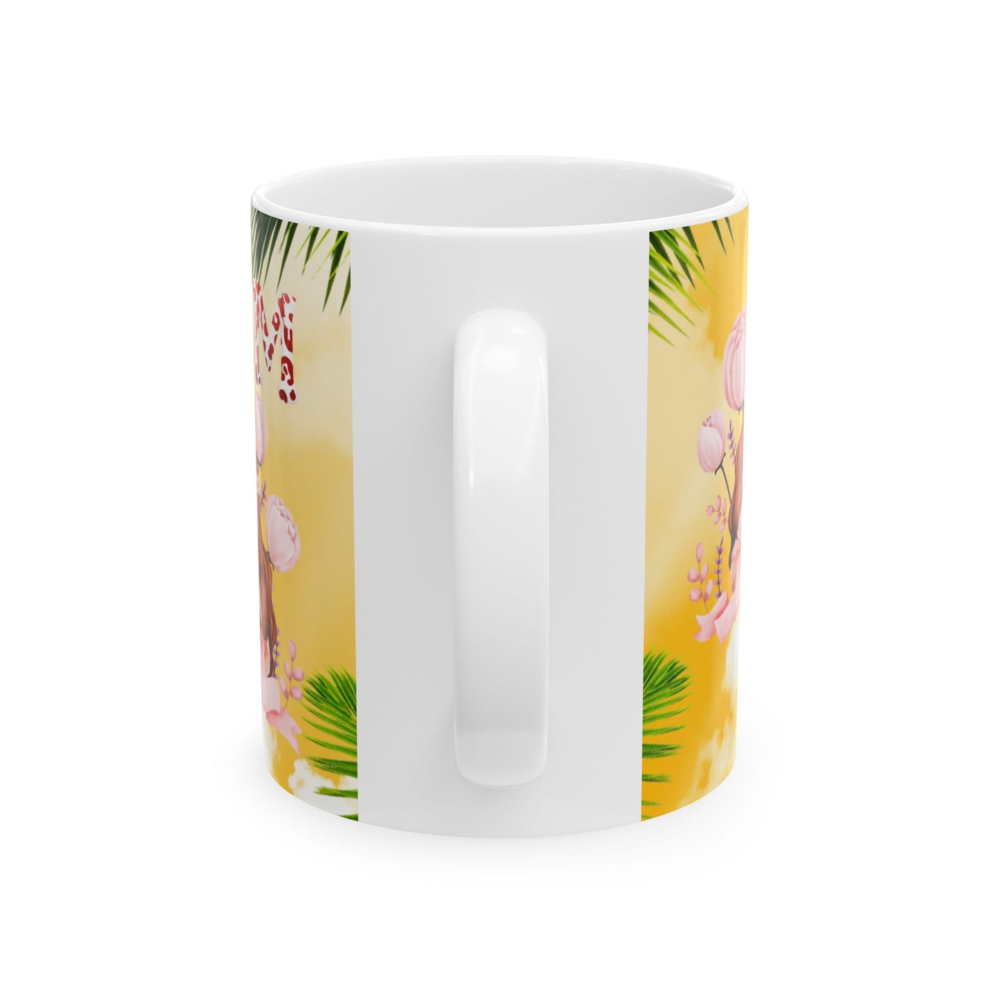 Happy Mother's Day Ceramic Mug - Tropical Floral Design - Perfect Gift for Moms