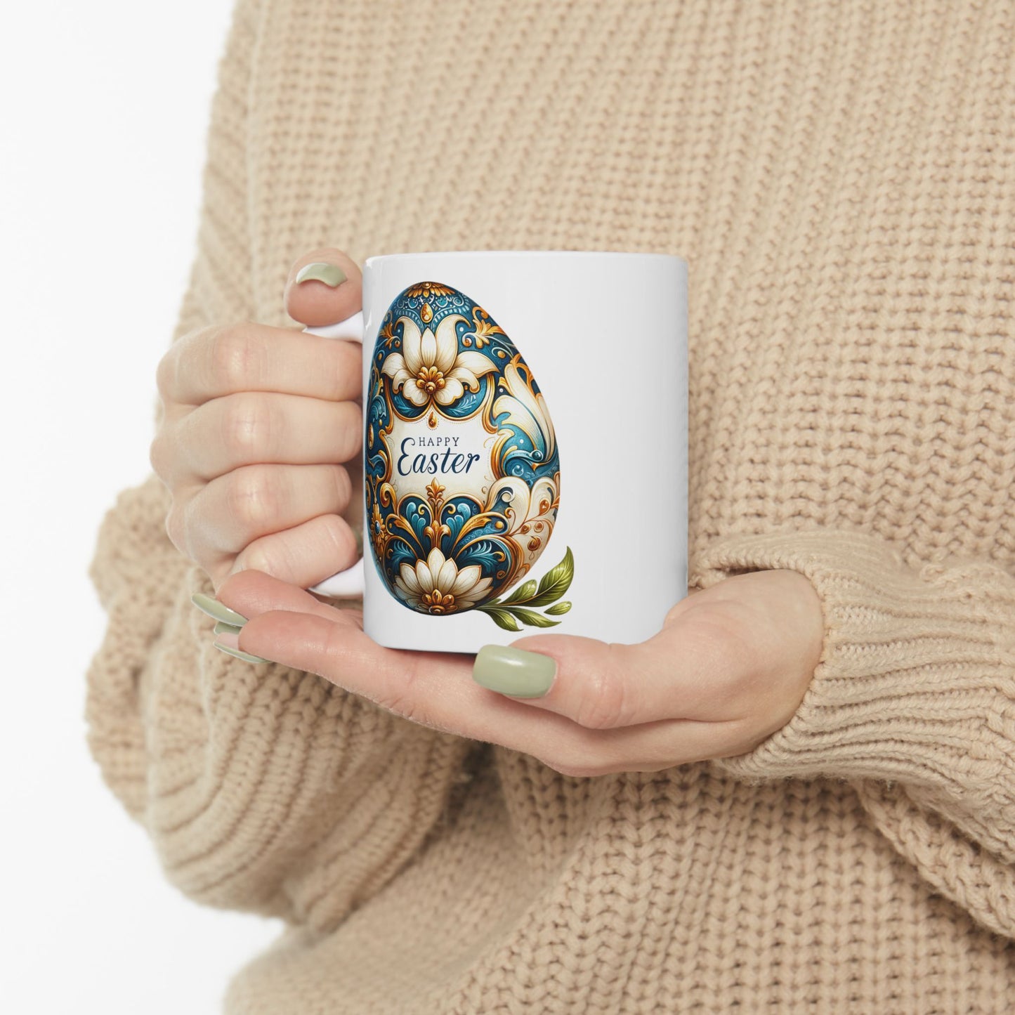 Decorative Ceramic Mug - Artistic Floral Design for Tea Lovers