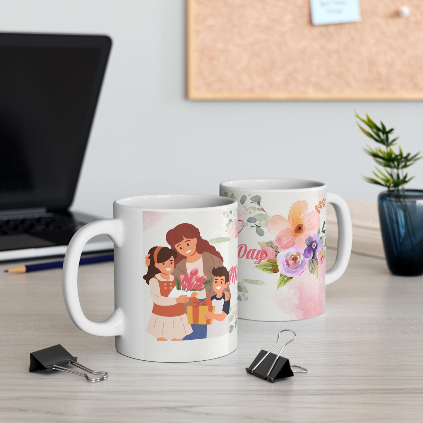 Happy Mother's Day Floral Ceramic Mug - Perfect Gift for Moms