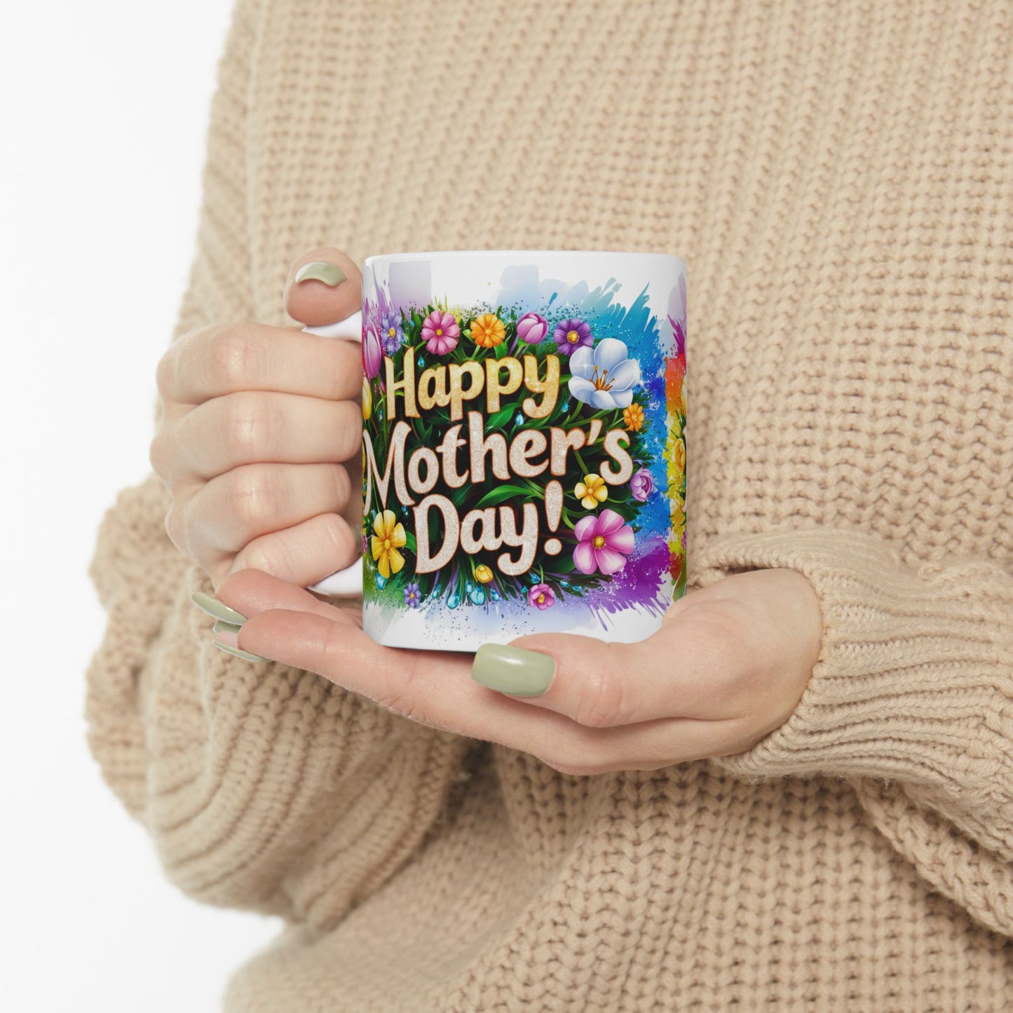 Happy Mother's Day Floral Ceramic Mug - 11oz