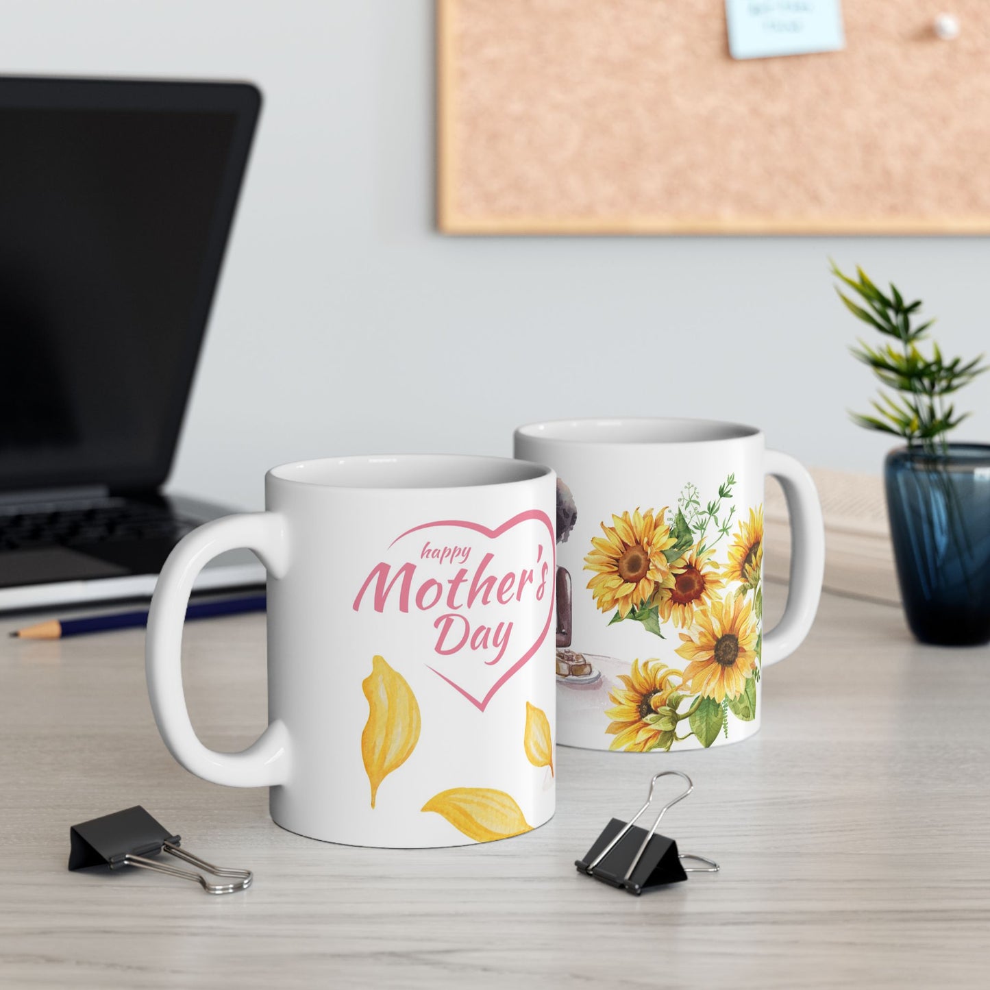 Heartwarming Mother's Day Ceramic Mug - Sunflower Design
