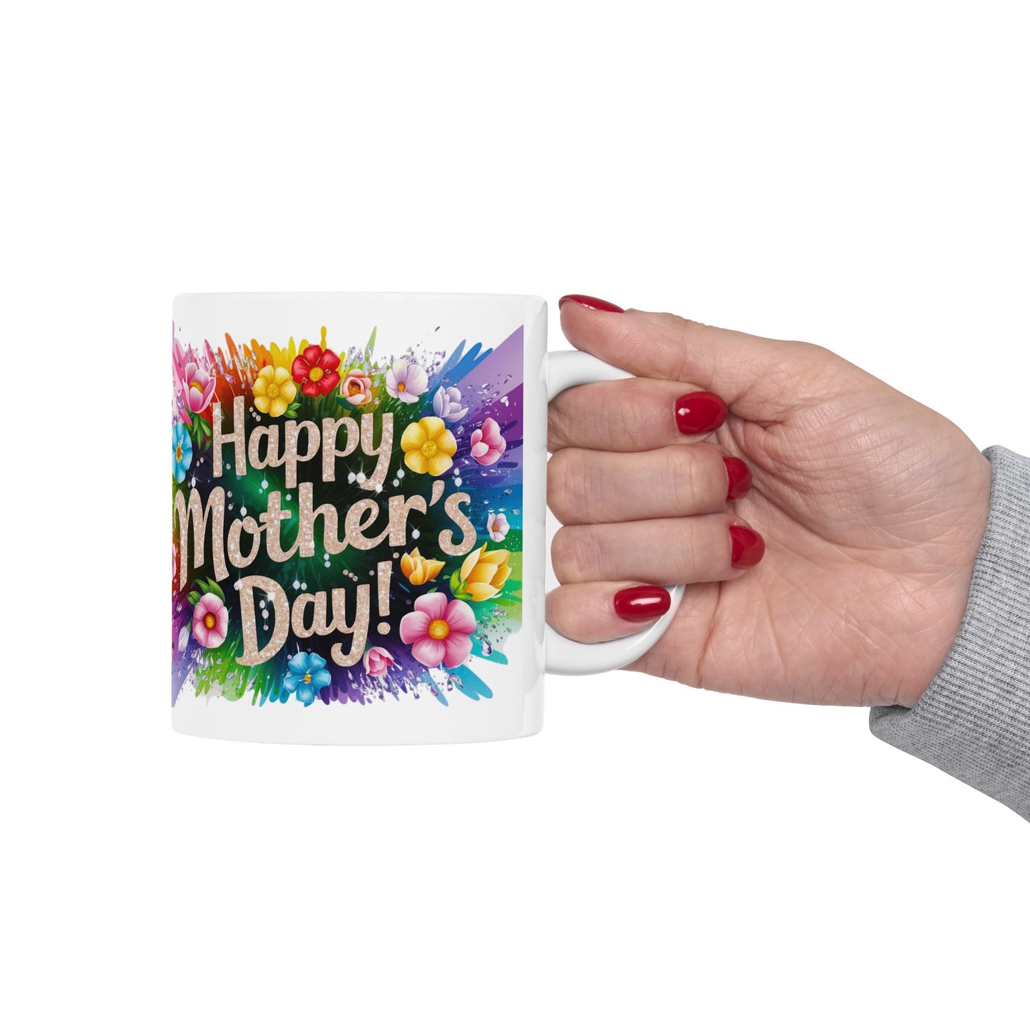 Happy Mother's Day Floral Ceramic Mug - 11oz
