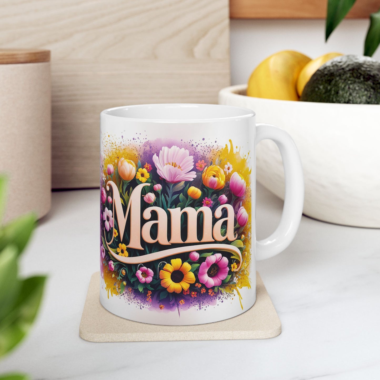 Floral Mama Ceramic Mug - 11oz Perfect Gift for Mother's Day