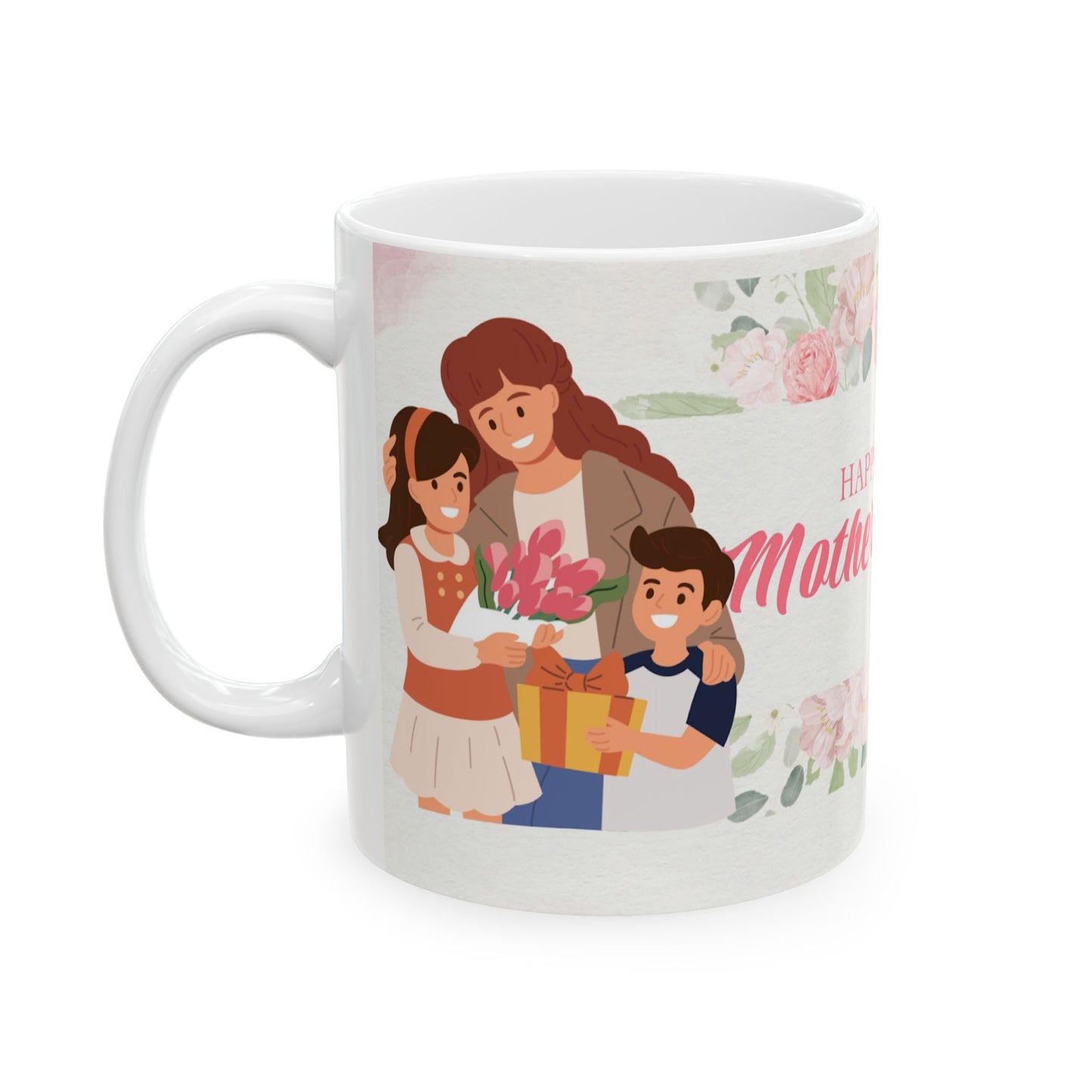 Happy Mother's Day Floral Ceramic Mug - Perfect Gift for Moms