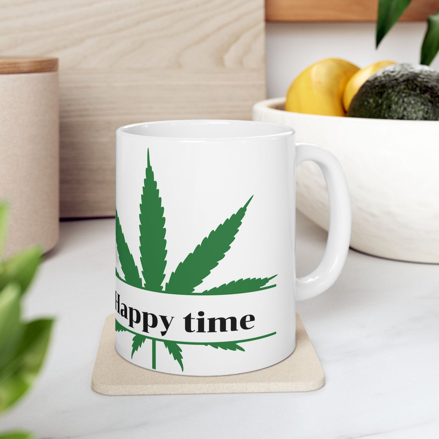 Happy 420 Cannabis Ceramic Mug - 11oz