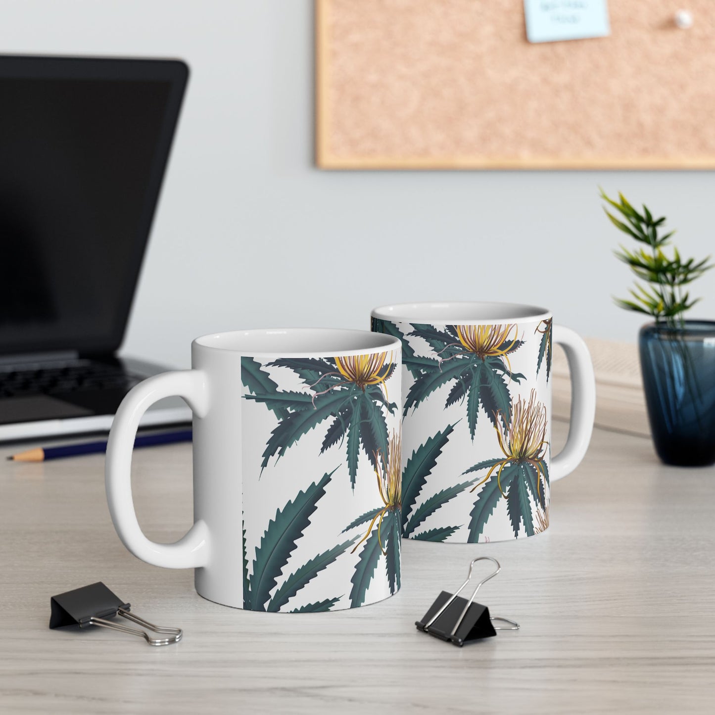 Botanical Greenery Ceramic Mug - 11oz Perfect for Coffee & Tea Lovers