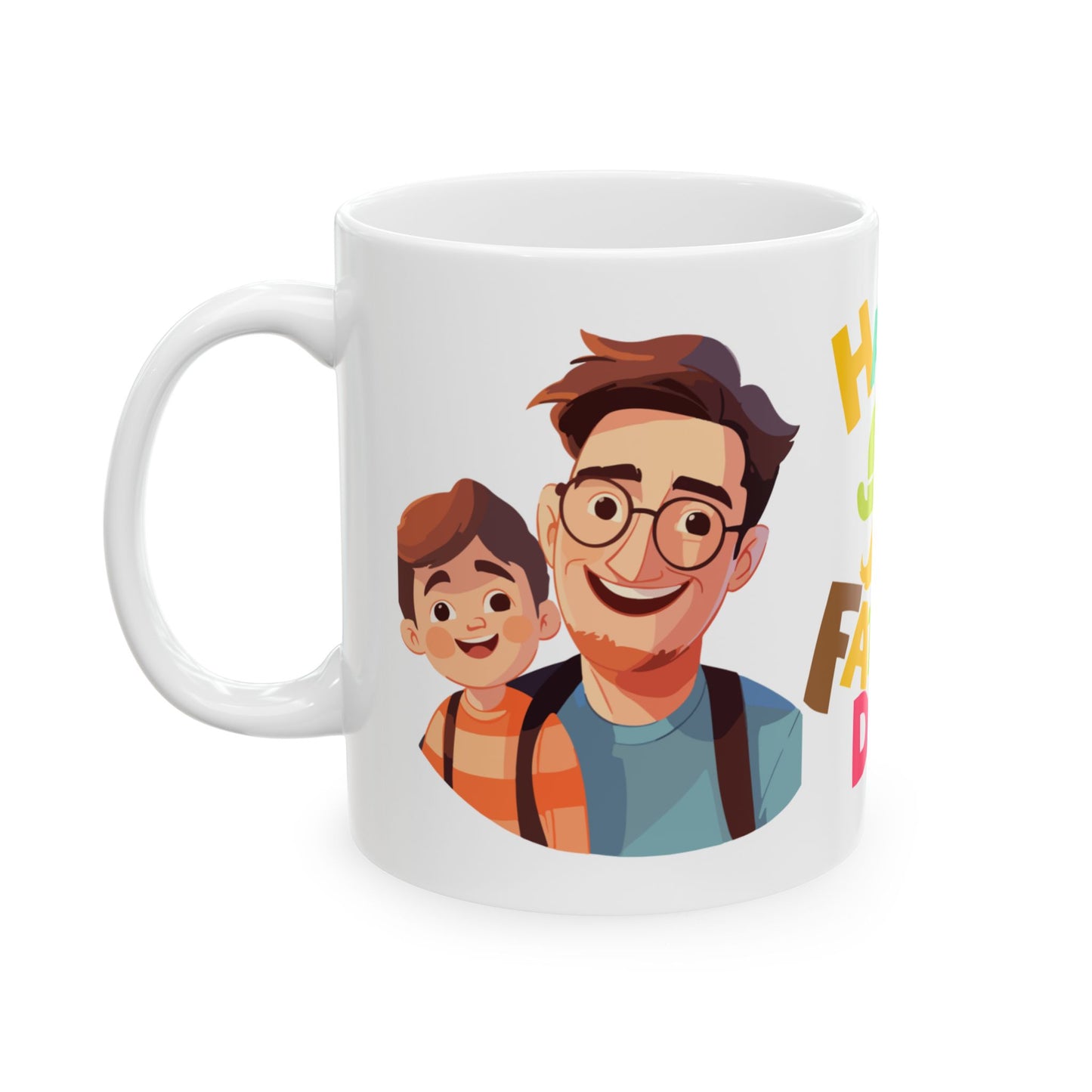 Father's Day Ceramic Mug - Cute Family Design