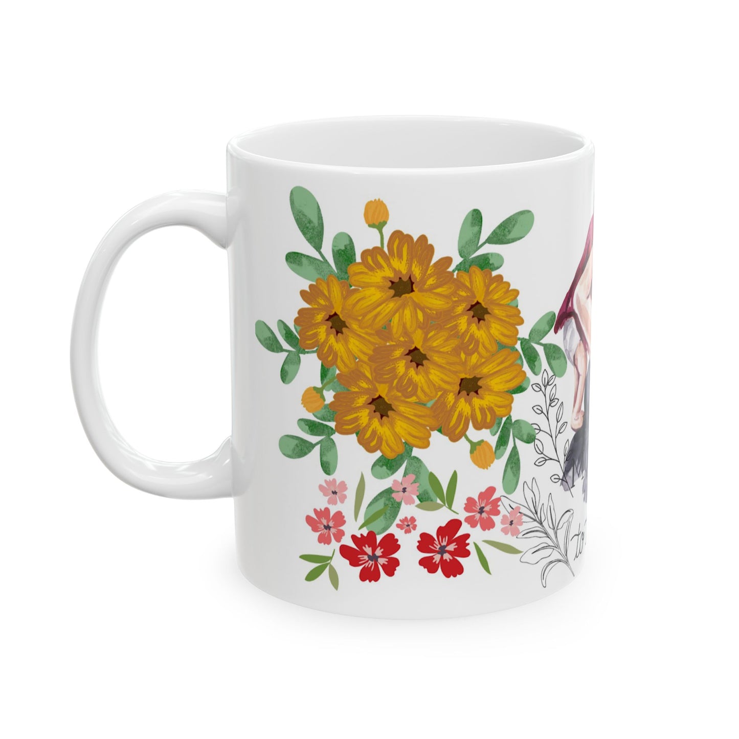 Mother's Day Ceramic Mug - Floral Design - Gift for Mom