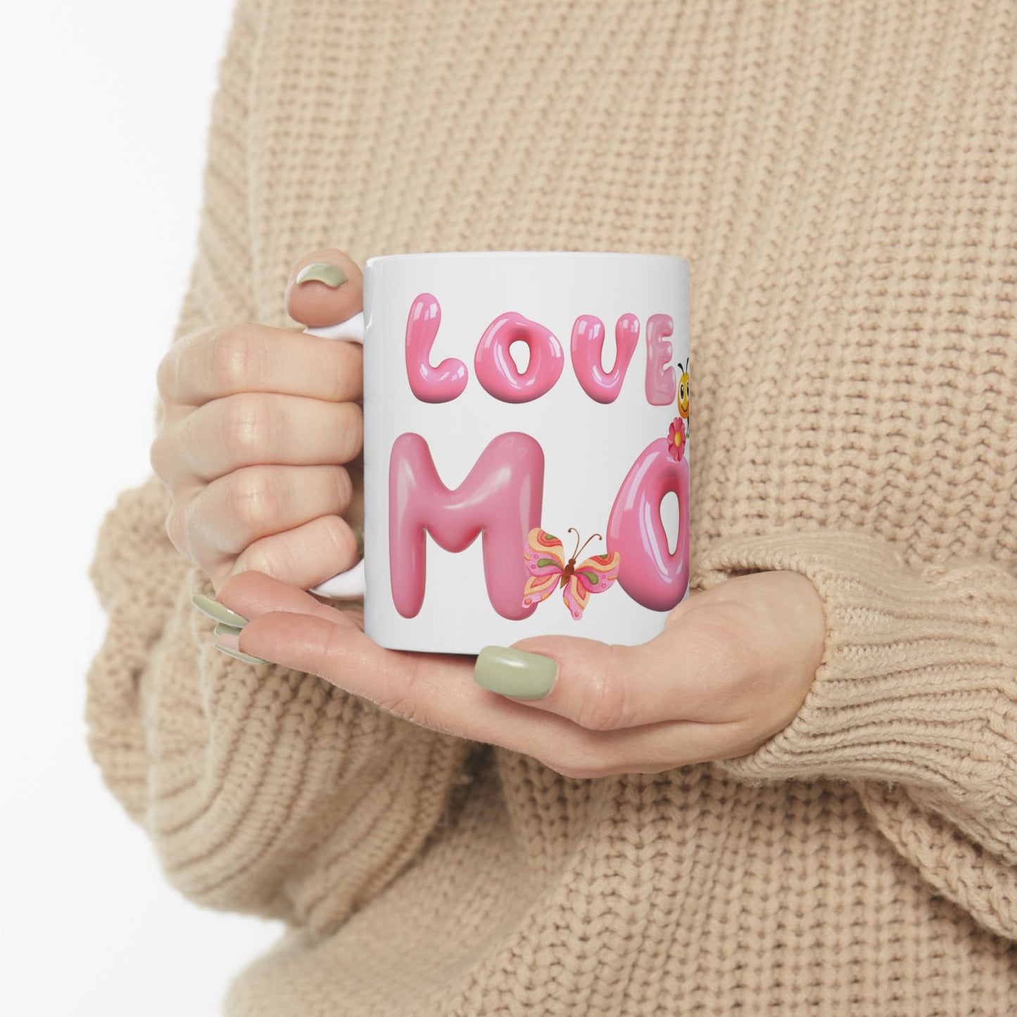 Cute "Love You Mom" Ceramic Mug - Perfect Gift for Mother's Day, Birthdays & More