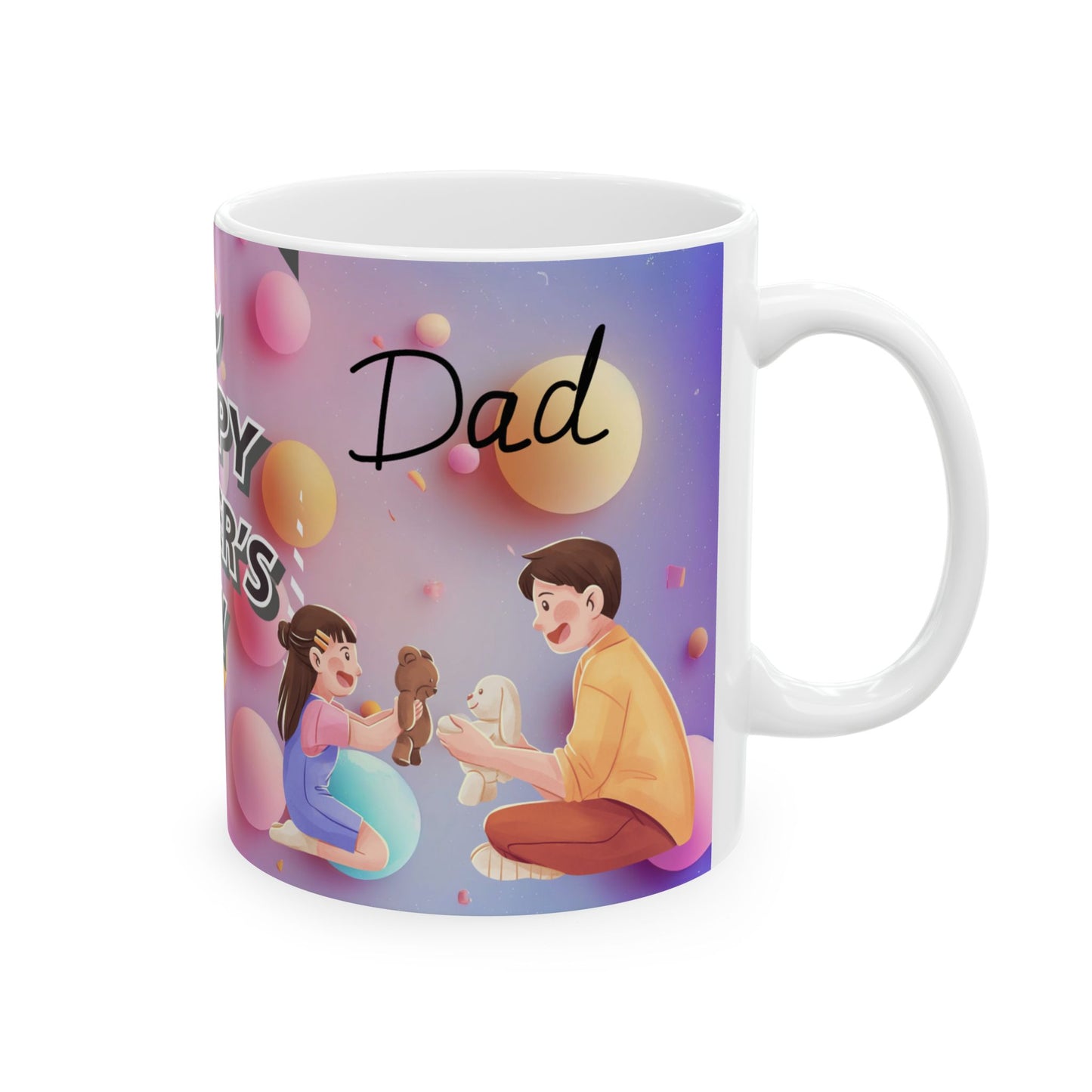 Happy Father's Day Ceramic Mug - Cute Design for Dad