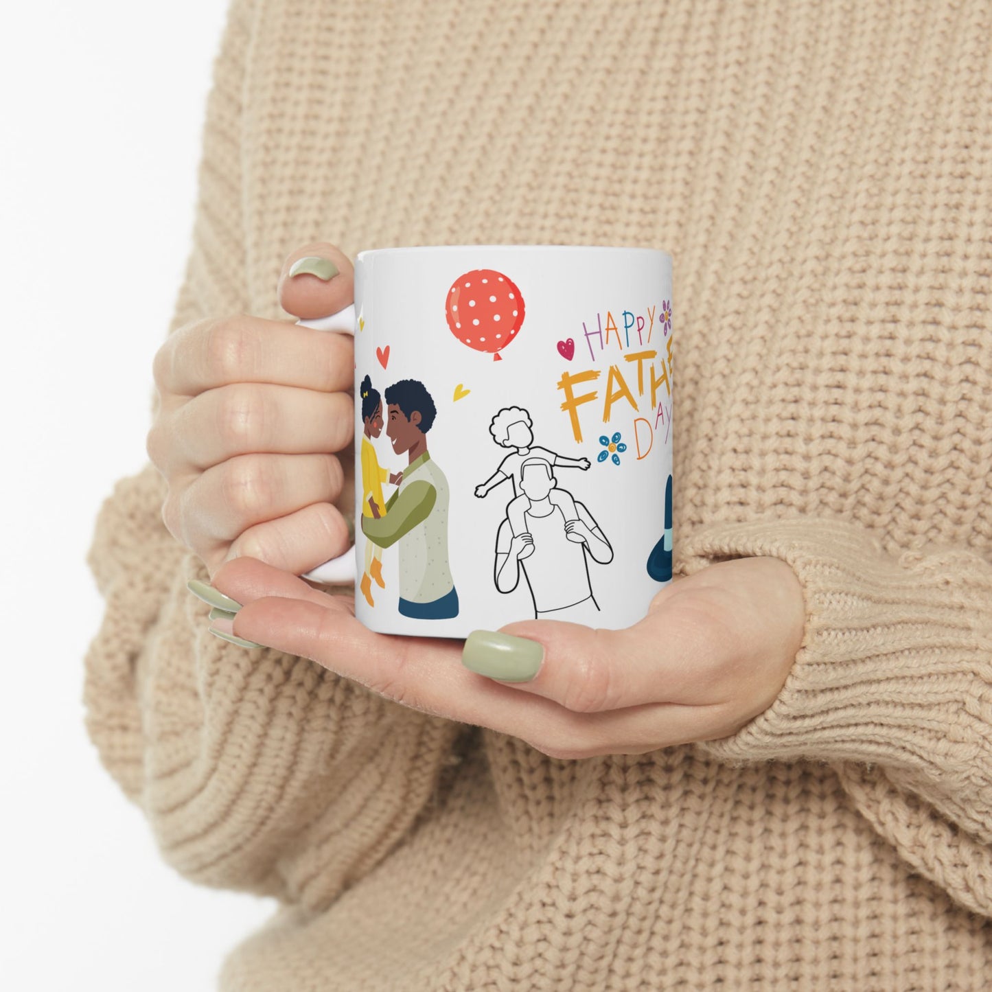 Happy Father's Day Ceramic Mug - Perfect Gift for Dad