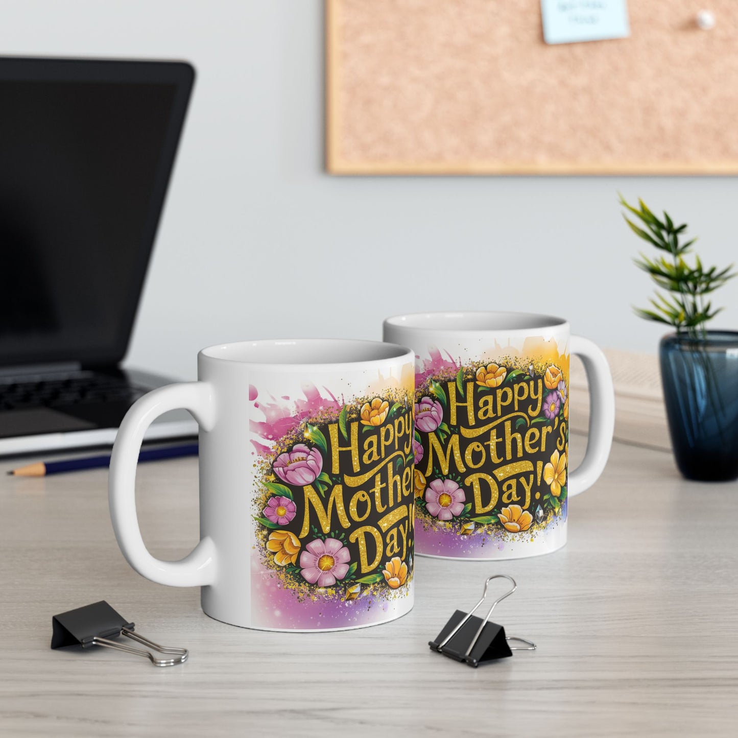 Happy Mother's Day Floral Ceramic Mug - 11oz