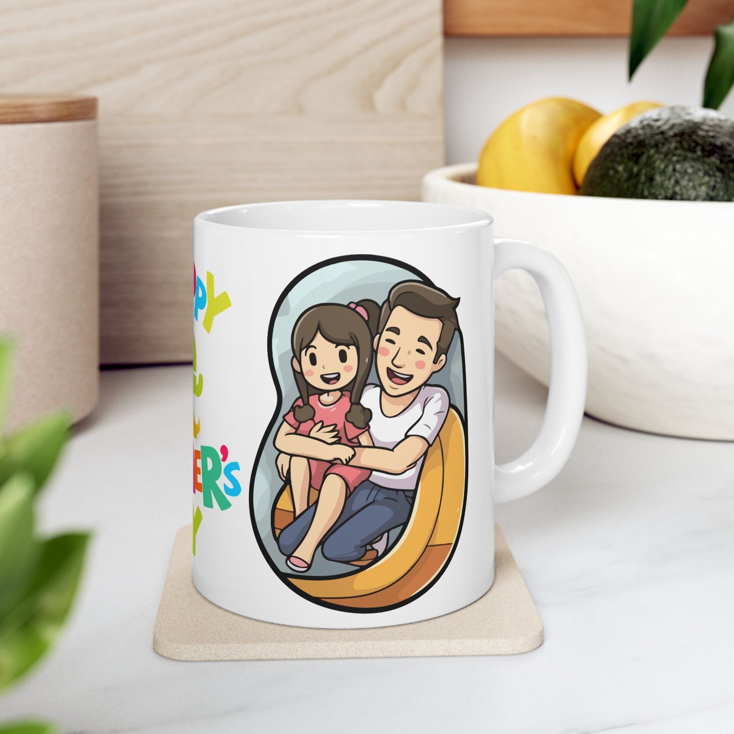 Father's Day Ceramic Mug - Cute Family Design