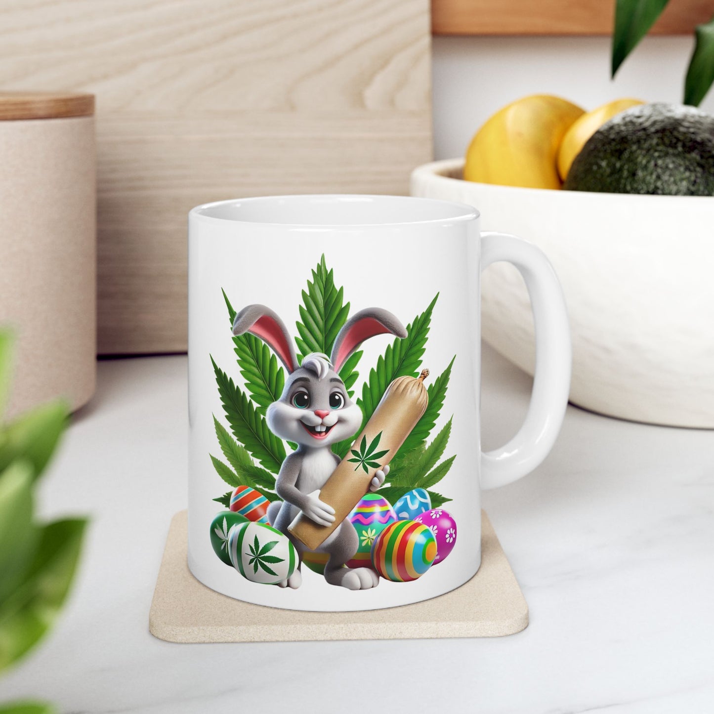 Colorful Cannabis-Themed Ceramic Mug - Perfect for Celebrations