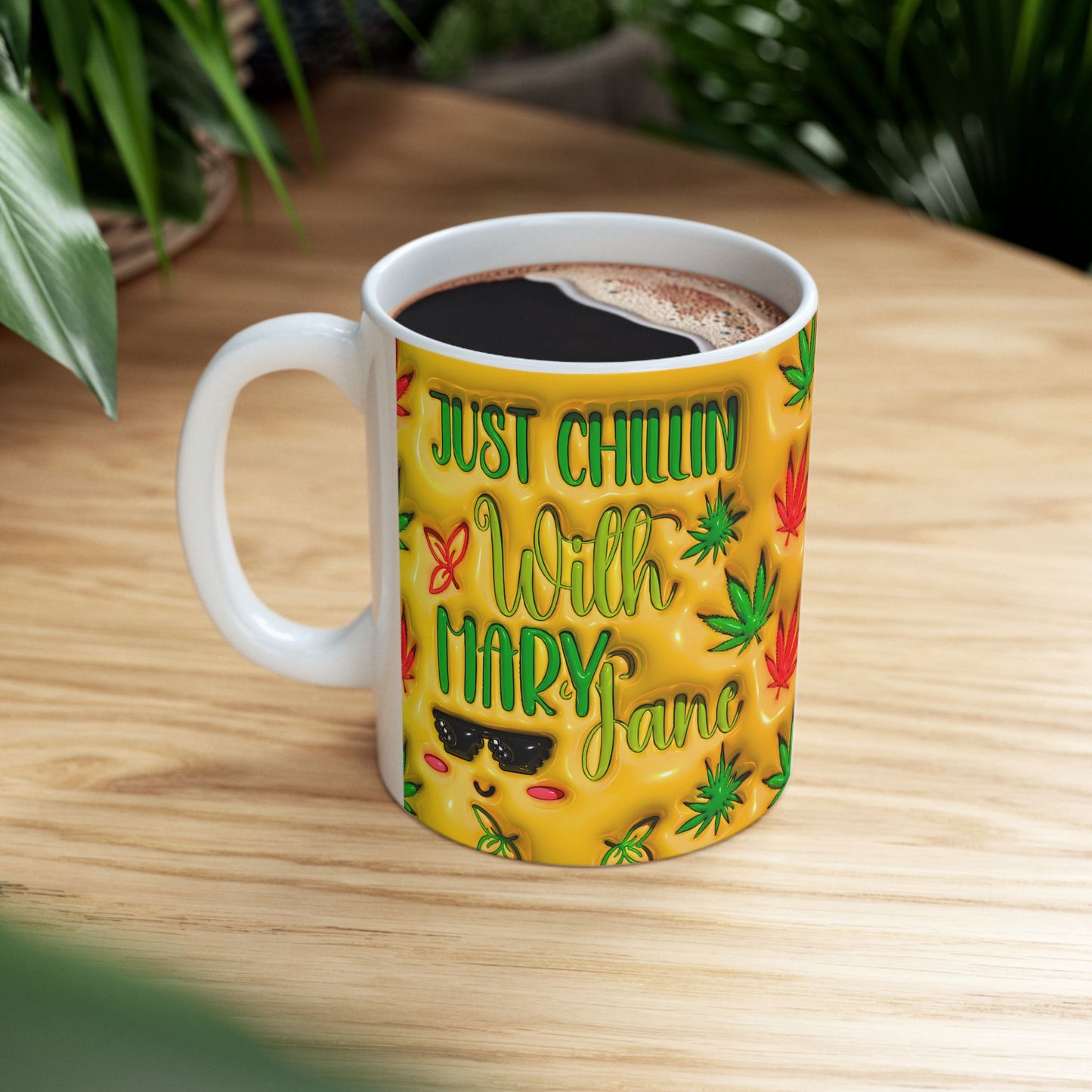 Stay Chill Ceramic Mug - Perfect for Coffee Lovers & Cannabis Enthusiasts