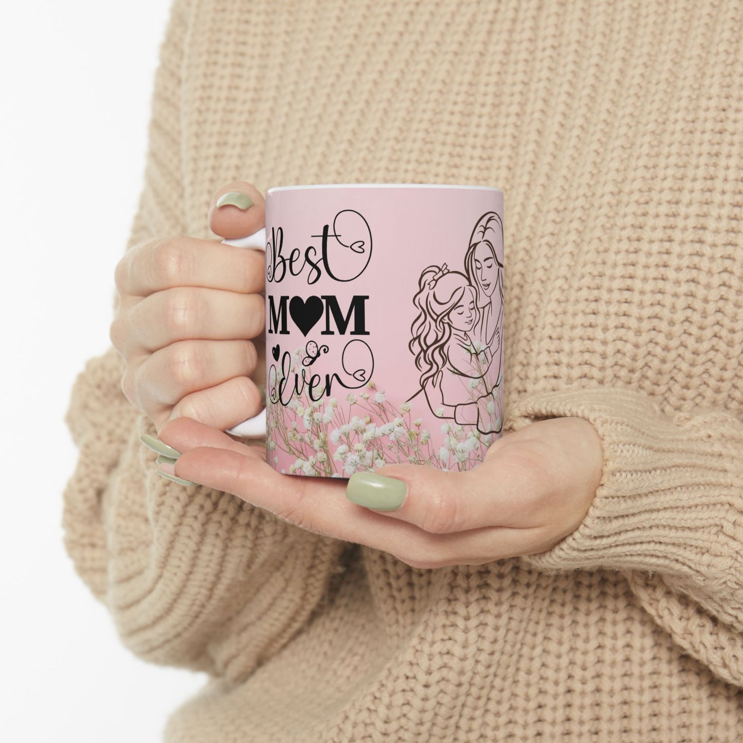 Mom & Daughter Floral Ceramic Mug - Perfect Gift for Mother's Day and Special Moments