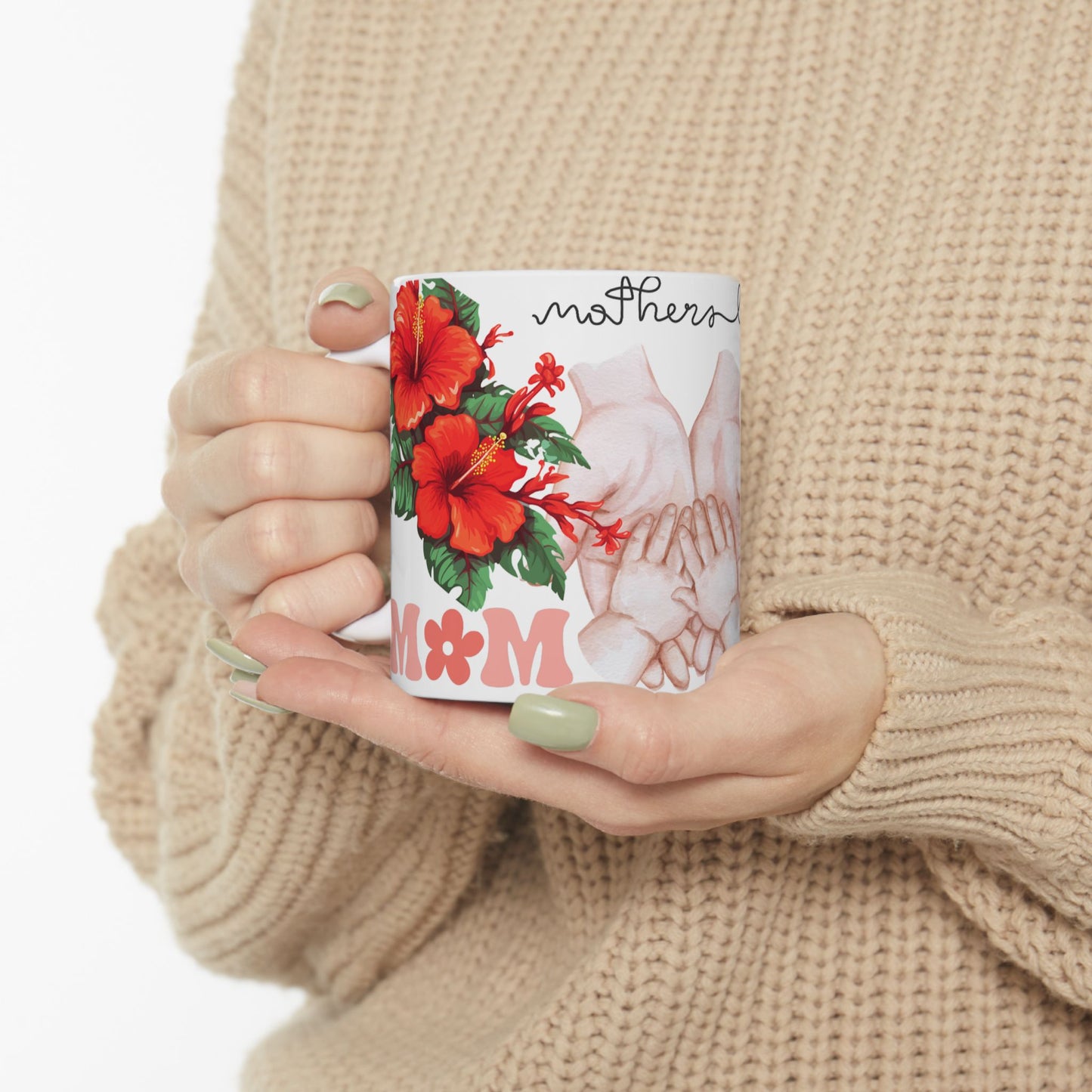 Mother's Love Floral Ceramic Mug - Perfect Gift for Mom