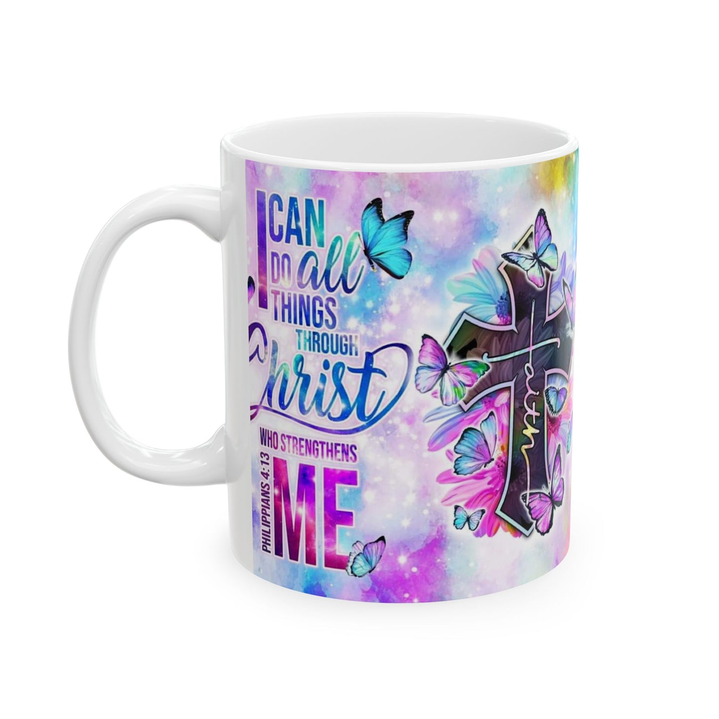 Inspirational Ceramic Mug - "I Can Do All Things Through Christ" - Faith & Motivation Gift