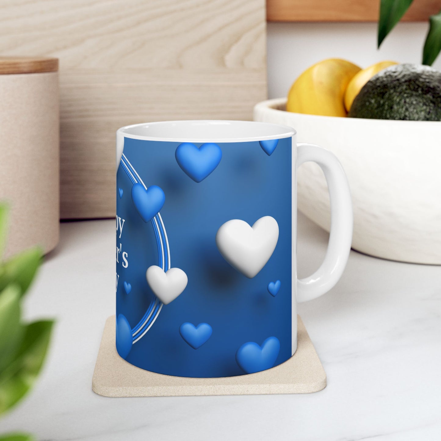 Happy Father's Day Ceramic Mug with Heart Design