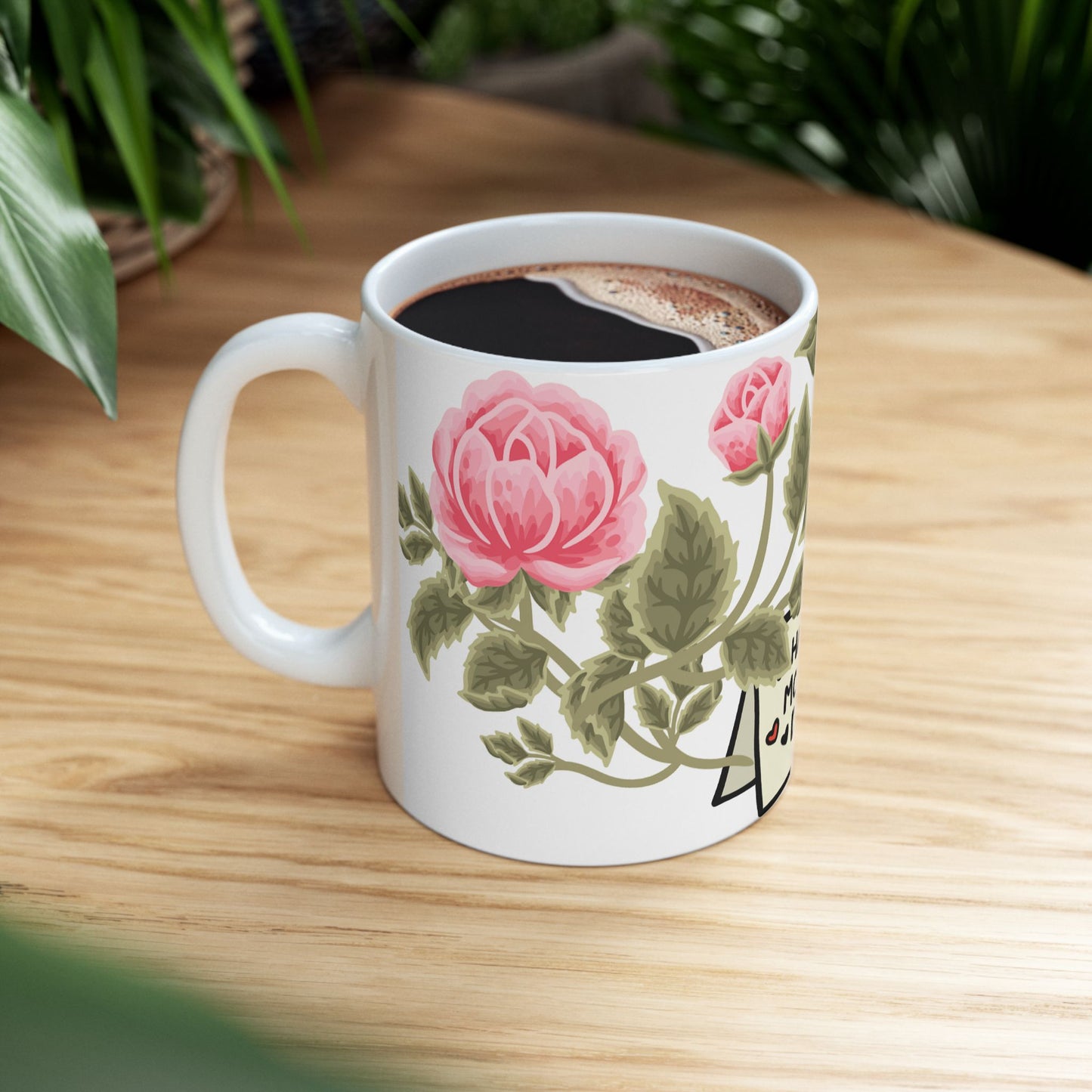 Happy Mother's Day Floral Ceramic Mug - Perfect Gift for Mom