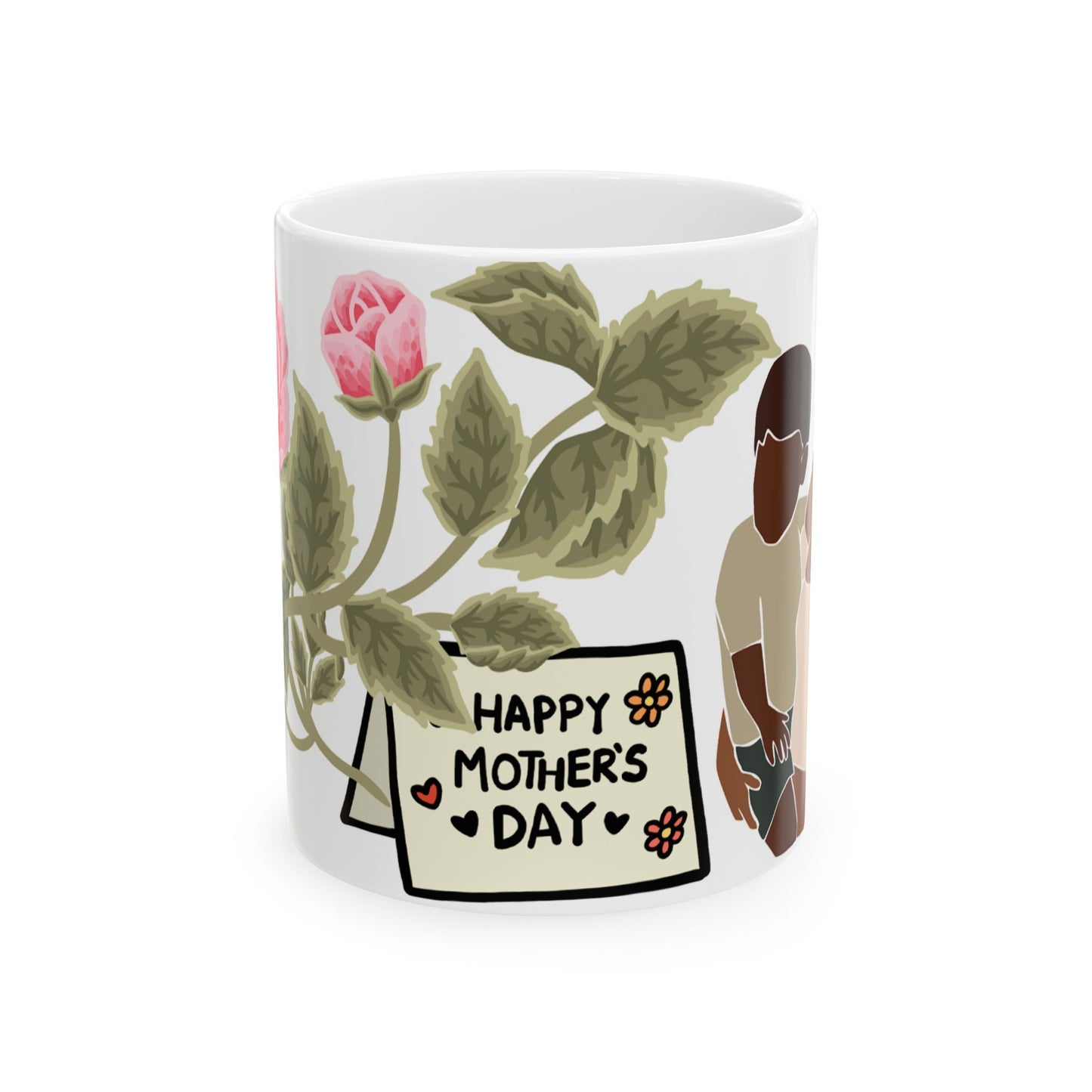 Happy Mother's Day Floral Ceramic Mug - Perfect Gift for Mom