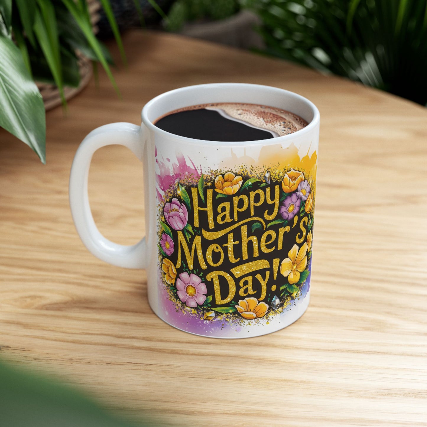 Happy Mother's Day Floral Ceramic Mug - 11oz