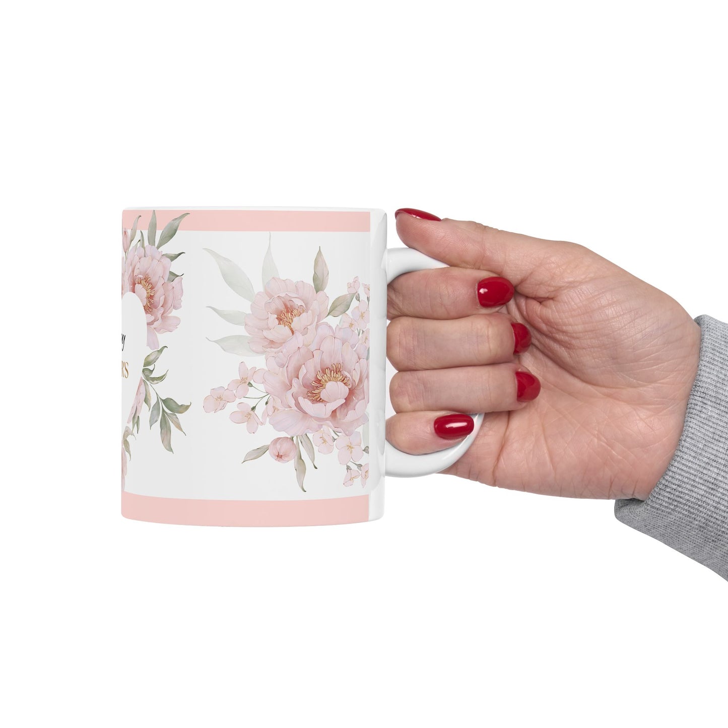 Floral Happy Mother's Day Mug - Elegant Ceramic Coffee Cup