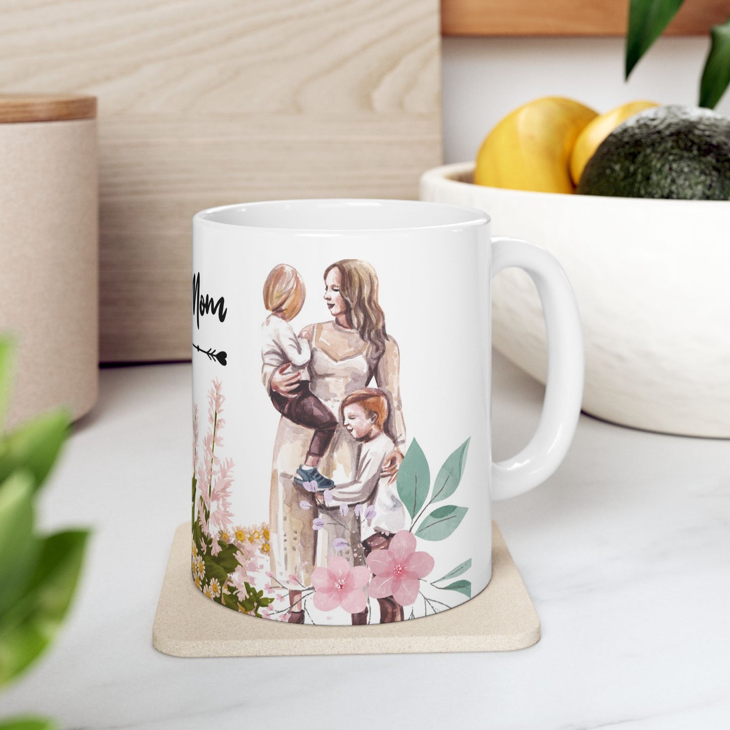 Floral Bouquet Ceramic Mug - 'I Love You Mom' - Perfect Gift for Mother's Day