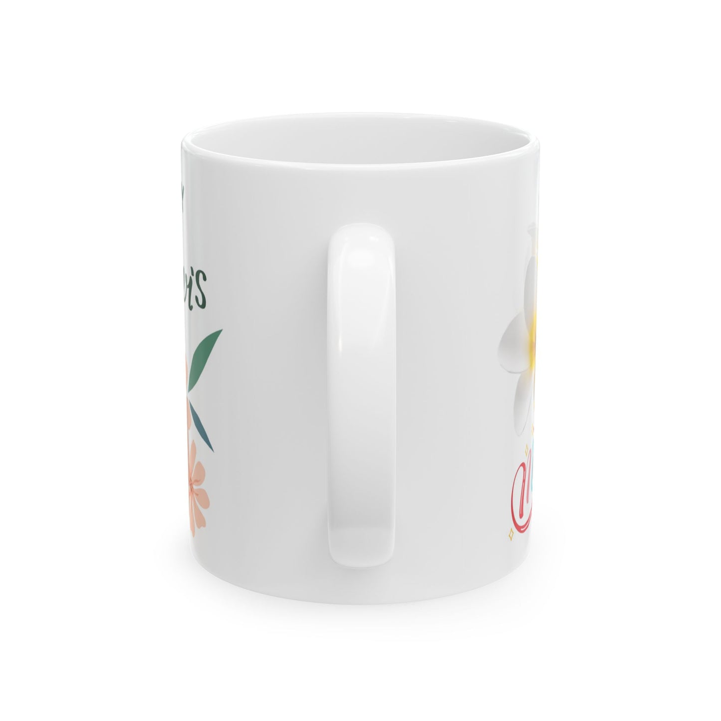 Personalized Mother's Day Ceramic Mug – Floral Design, 11oz