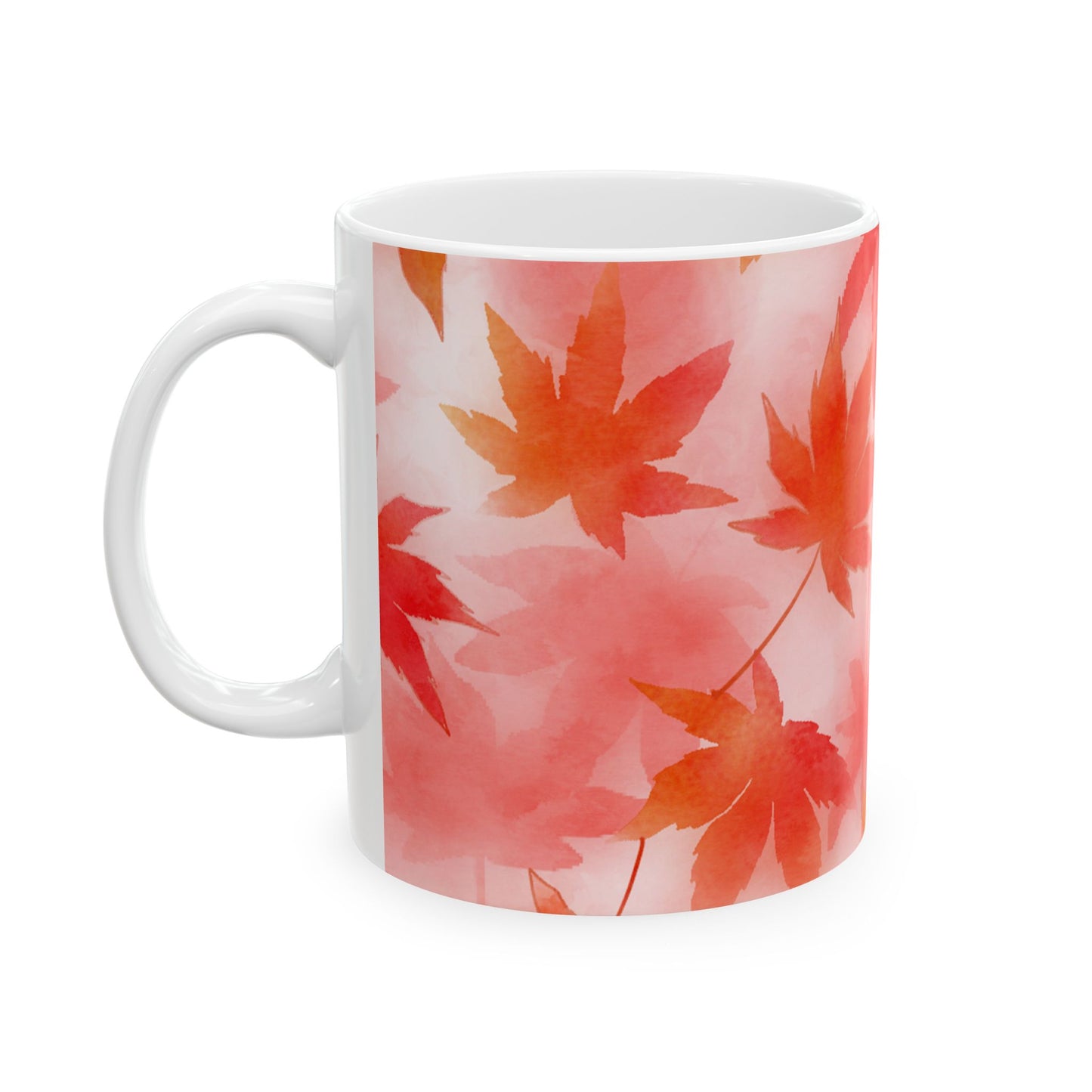 Autumn Leaves Ceramic Mug - Cozy Fall Vibe Coffee Cup 11oz