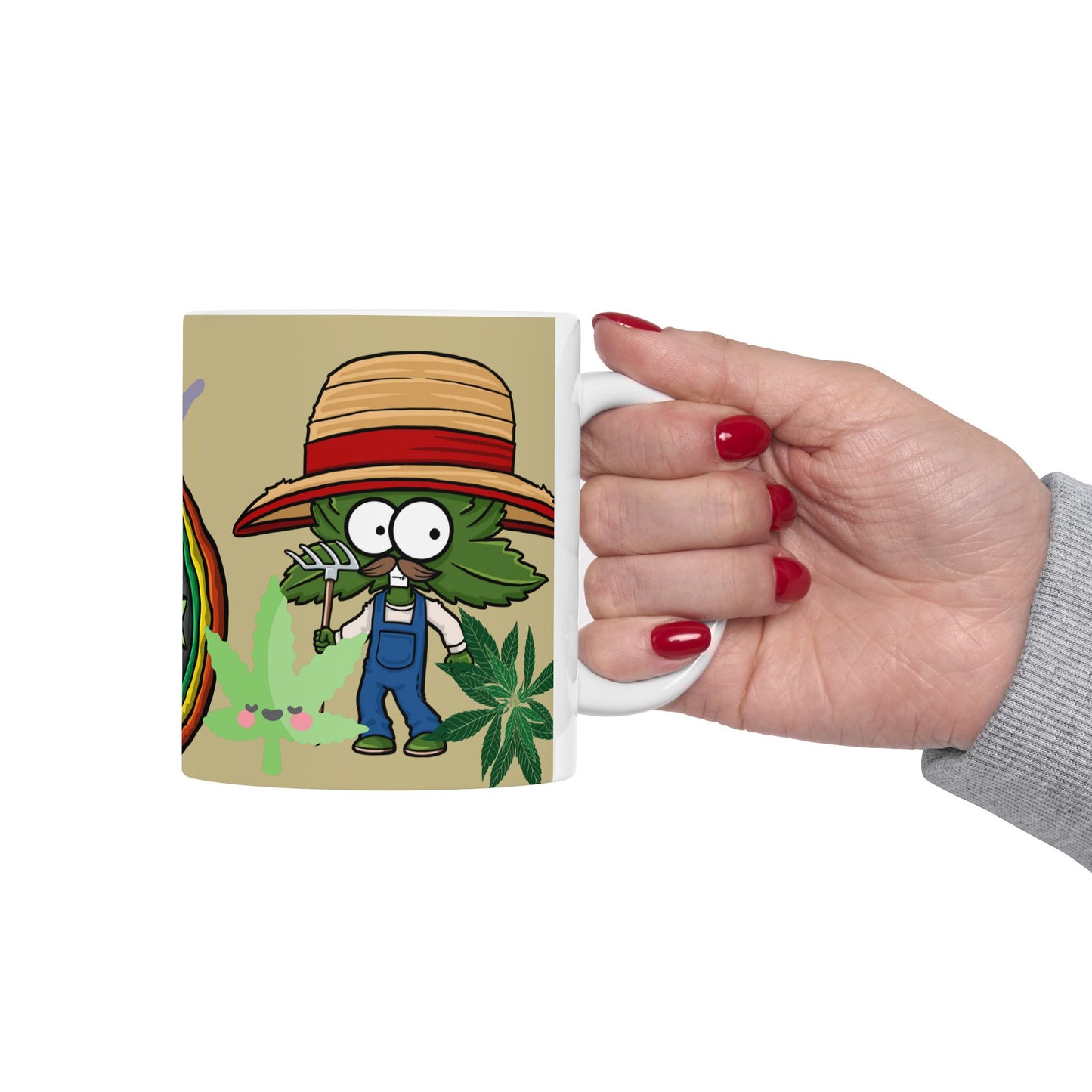 Colorful Cannabis Ceramic Mug - 11oz Perfect for Stoners & Nature Lovers