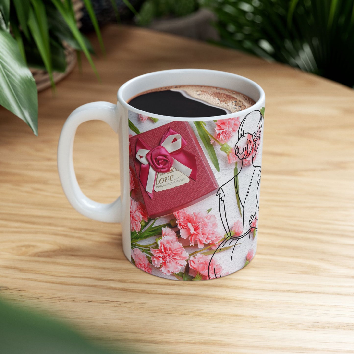 Floral Mother's Day Ceramic Mug - Perfect Gift for Moms