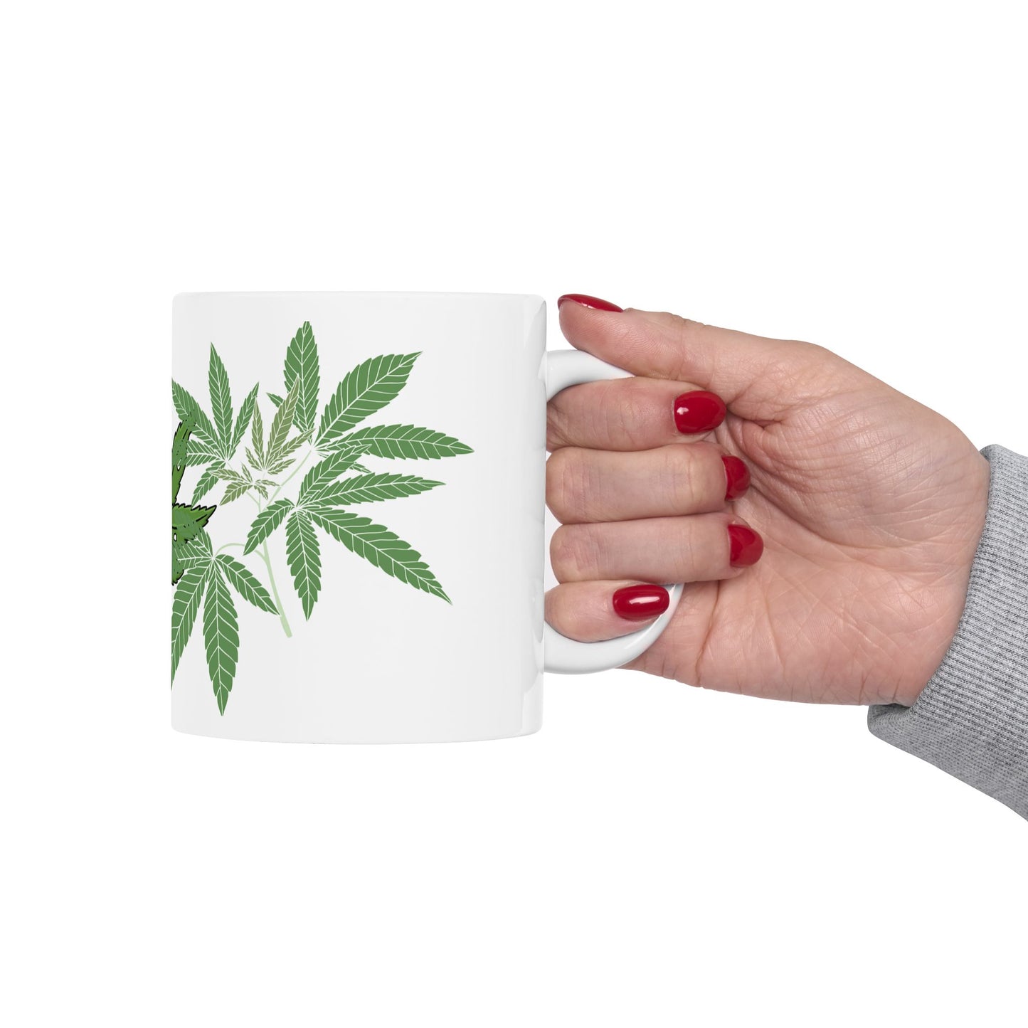 Funny Cannabis Leaf Ceramic Mug - 11oz Perfect Gift for Stoners