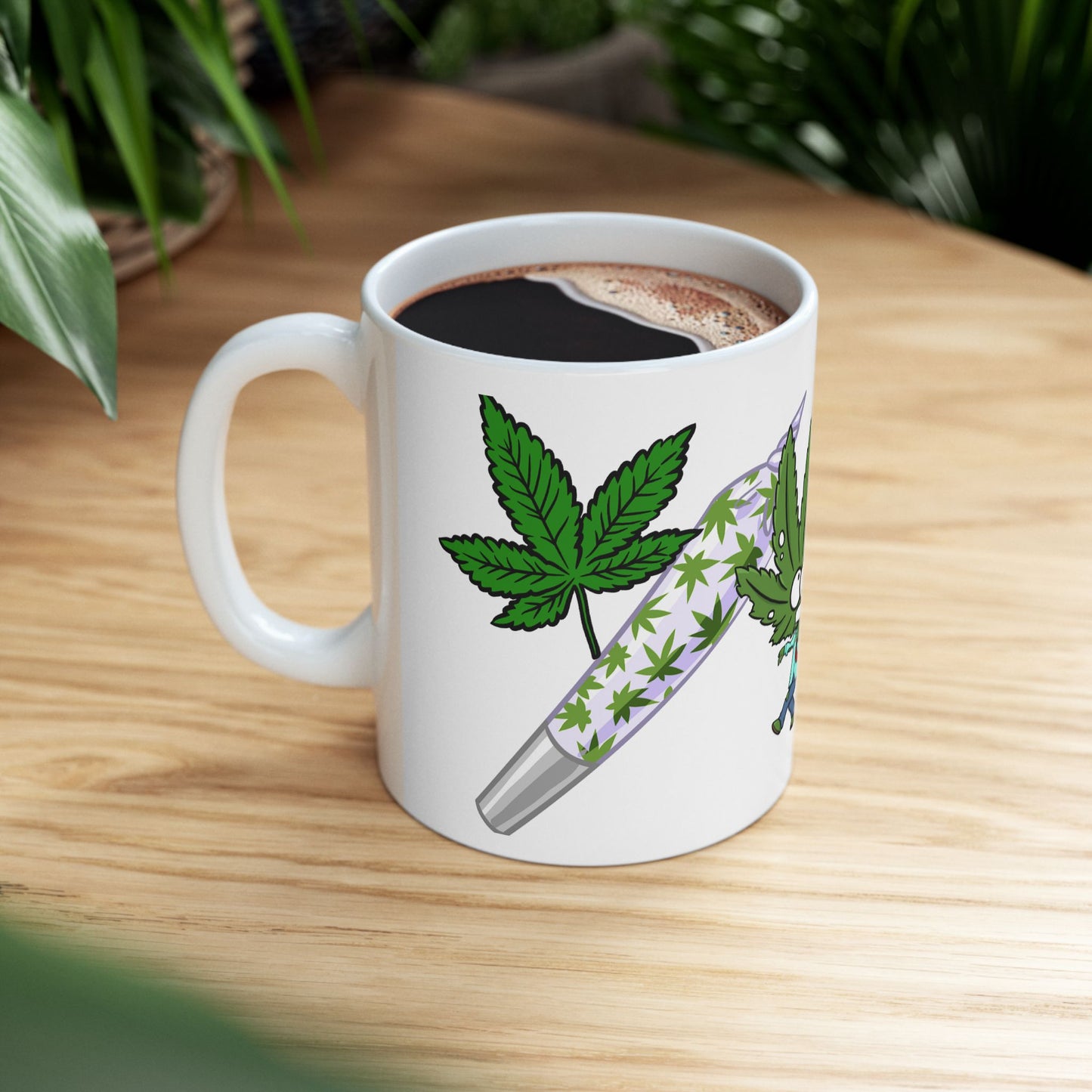 Funny Cannabis Leaf Ceramic Mug - 11oz Perfect Gift for Stoners
