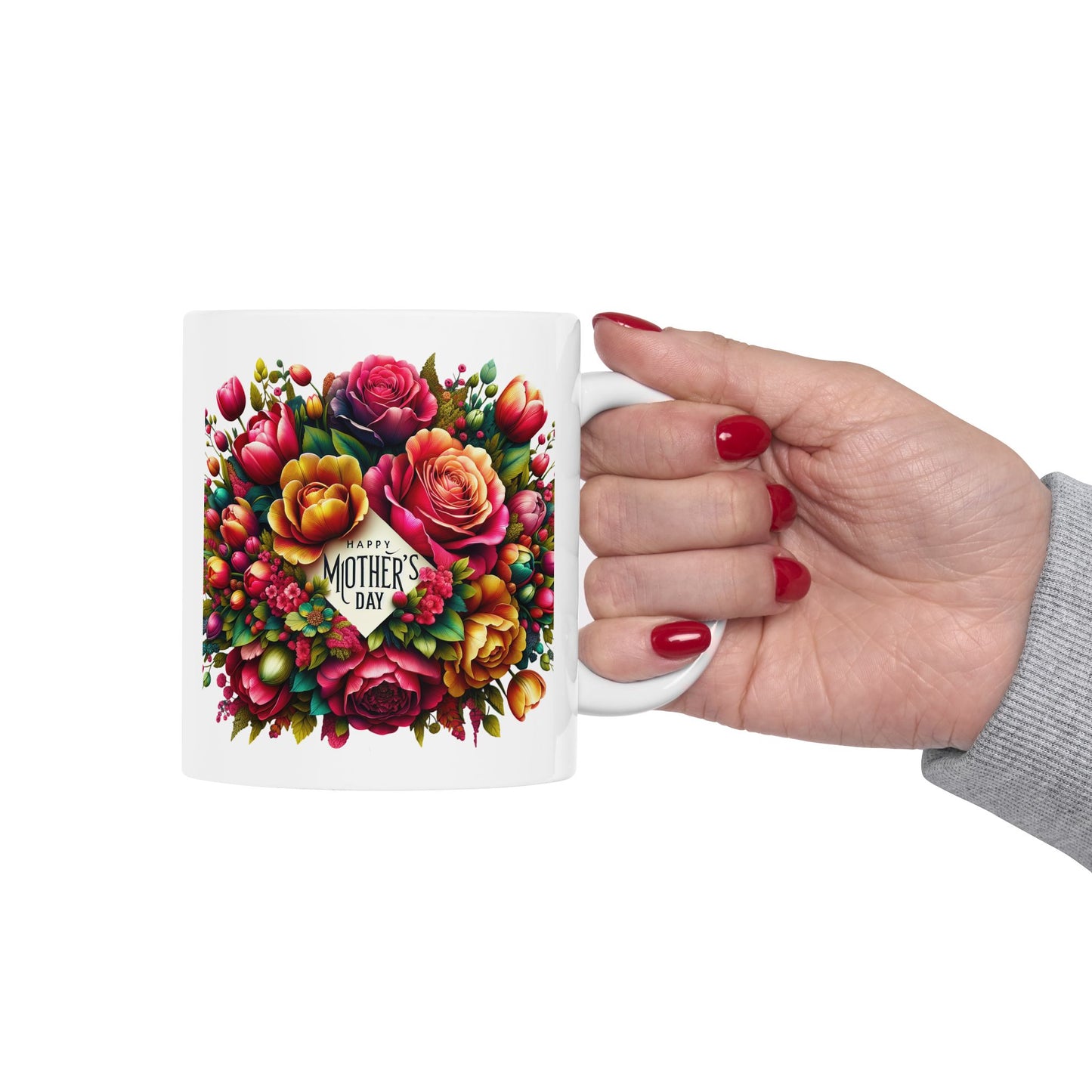 Vibrant Floral Ceramic Mug - Perfect Gift for Mother’s Day & Everyday Enjoyment