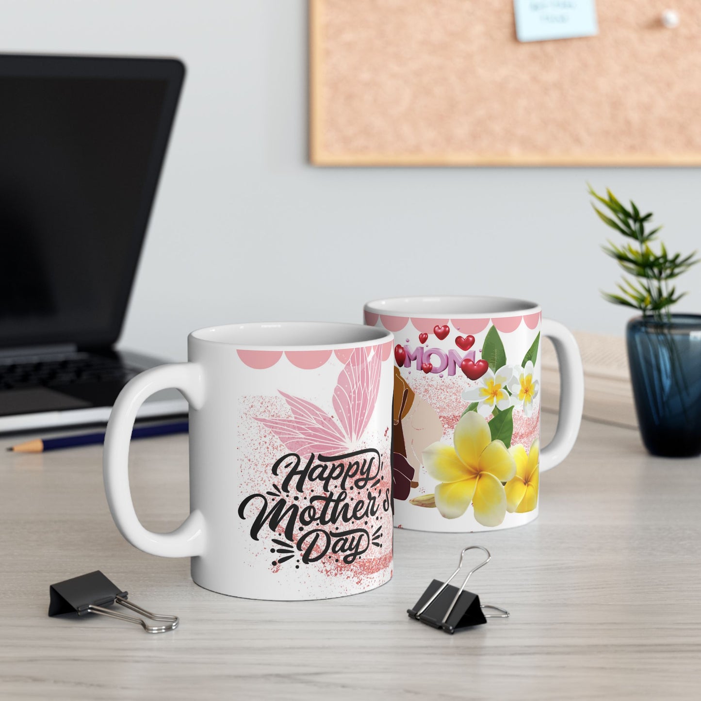 Mother's Day Ceramic Mug - Floral Design with Dog Lover Theme - Perfect Gift for Moms