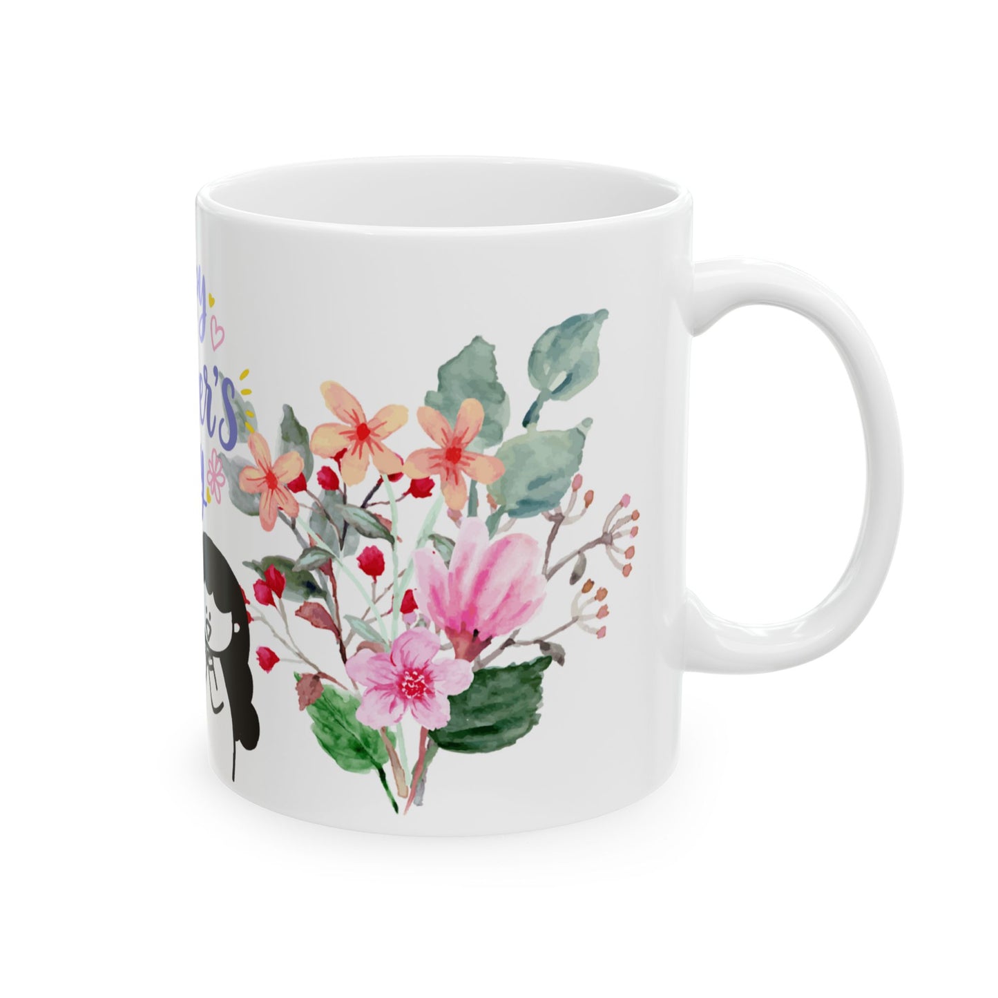 Happy Mother's Day Ceramic Mug - Floral Design, Perfect Gift for Mom