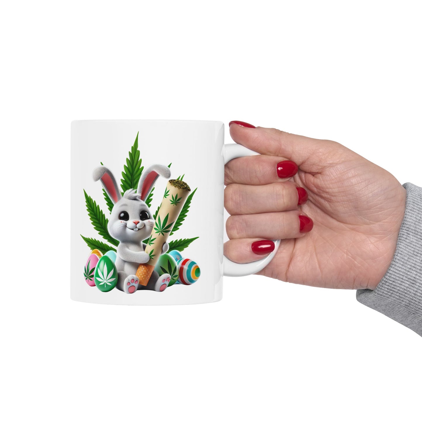 Colorful Cannabis-Themed Ceramic Mug - 11oz